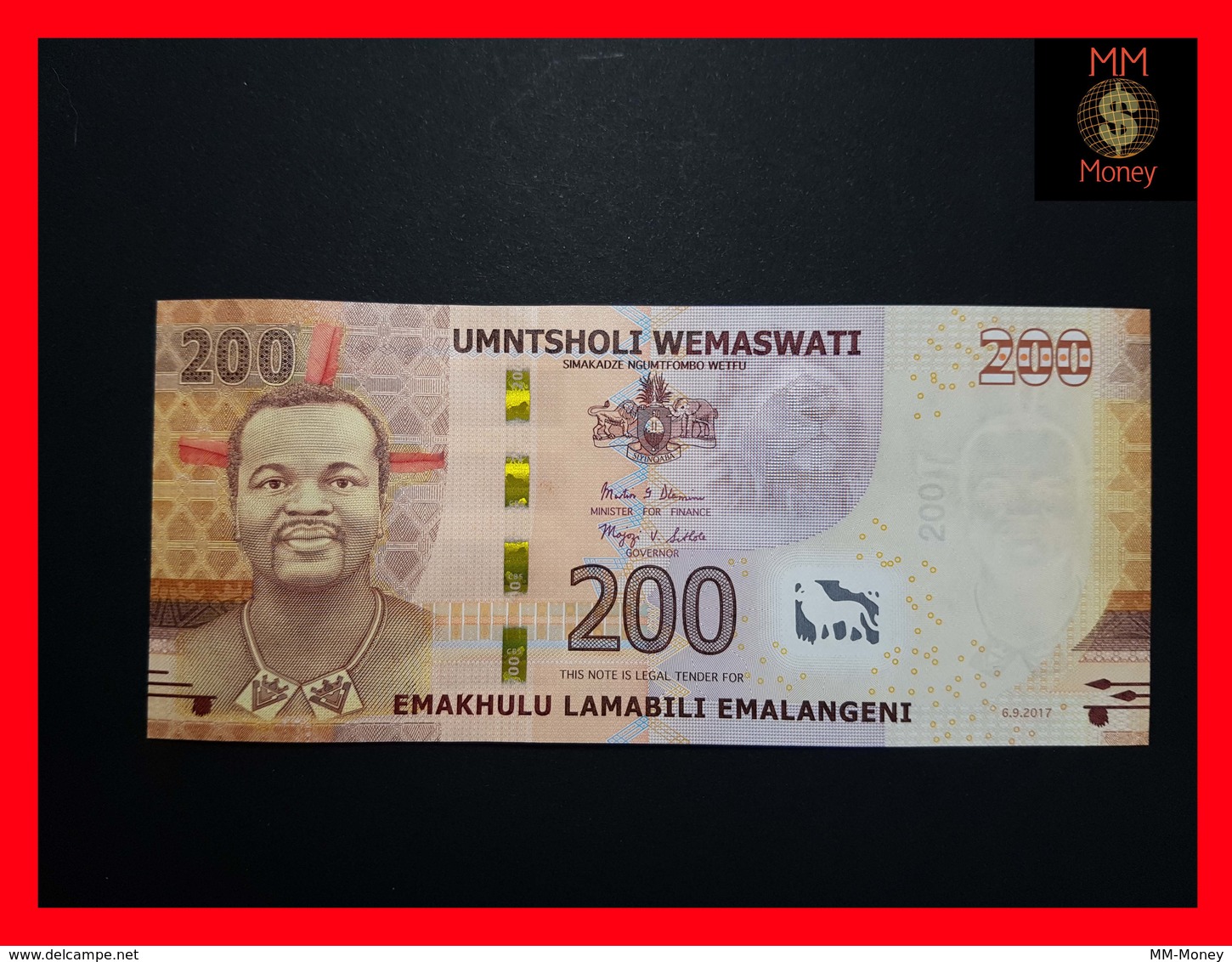 SWAZILAND  200 Emalangeni 6.9.2017 P. NEW UNC - Swasiland