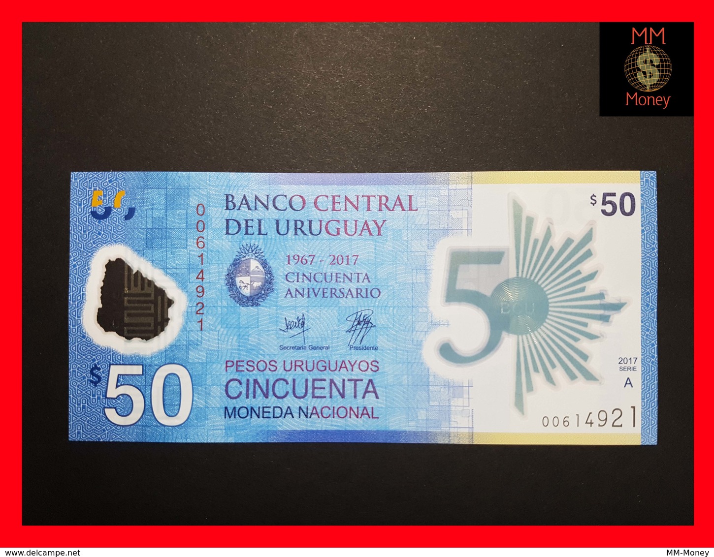 URUGUAY 50 Pesos Uruguayos 2017 P. NEW  *COMMEMORATIVE* POLYMER UNC - Uruguay