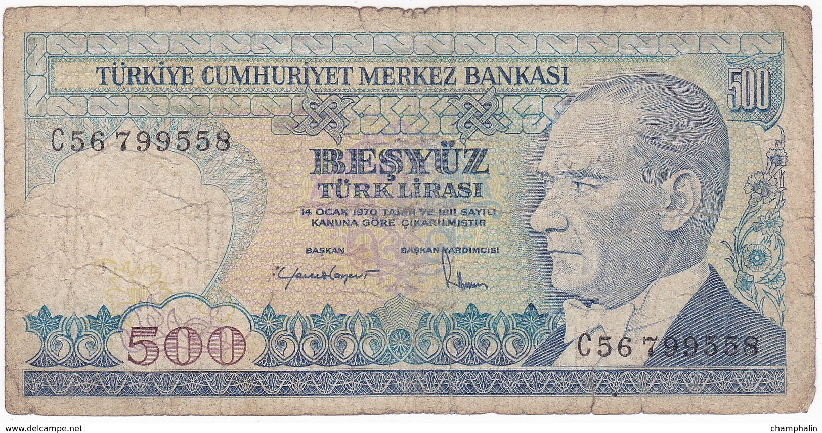 Turquie - Billet De 500 Lira - 14 Janvier 1970 - Turquie