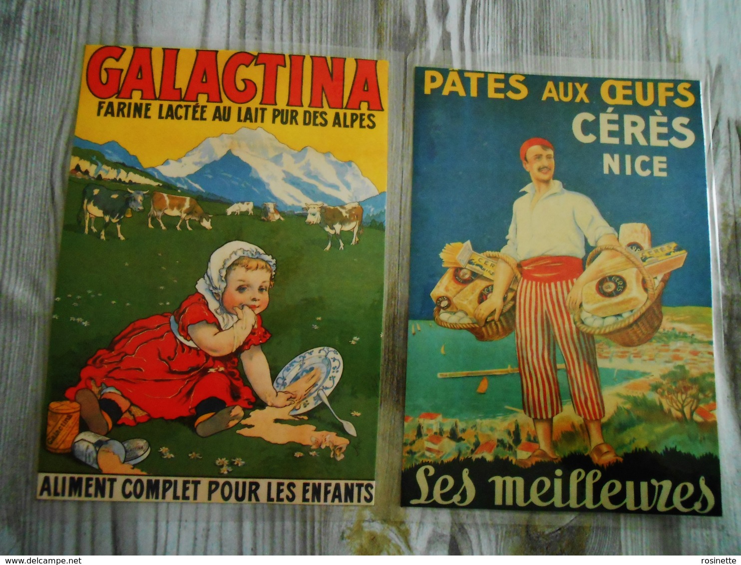 GALAGTINA Farine Lactée Au Lait Pur Des Alpes Pour Enfants + Pates Aux Oeufs CERES NICE  Repro Cartonnées Et Plastifiées - Autres & Non Classés