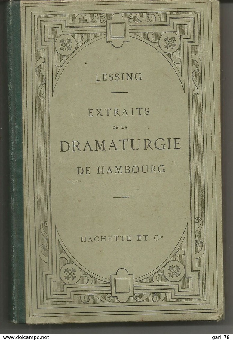 LESSING Extraits De La Dramaturgie De Hambourg - Hachette - 1899 - Livres Anciens