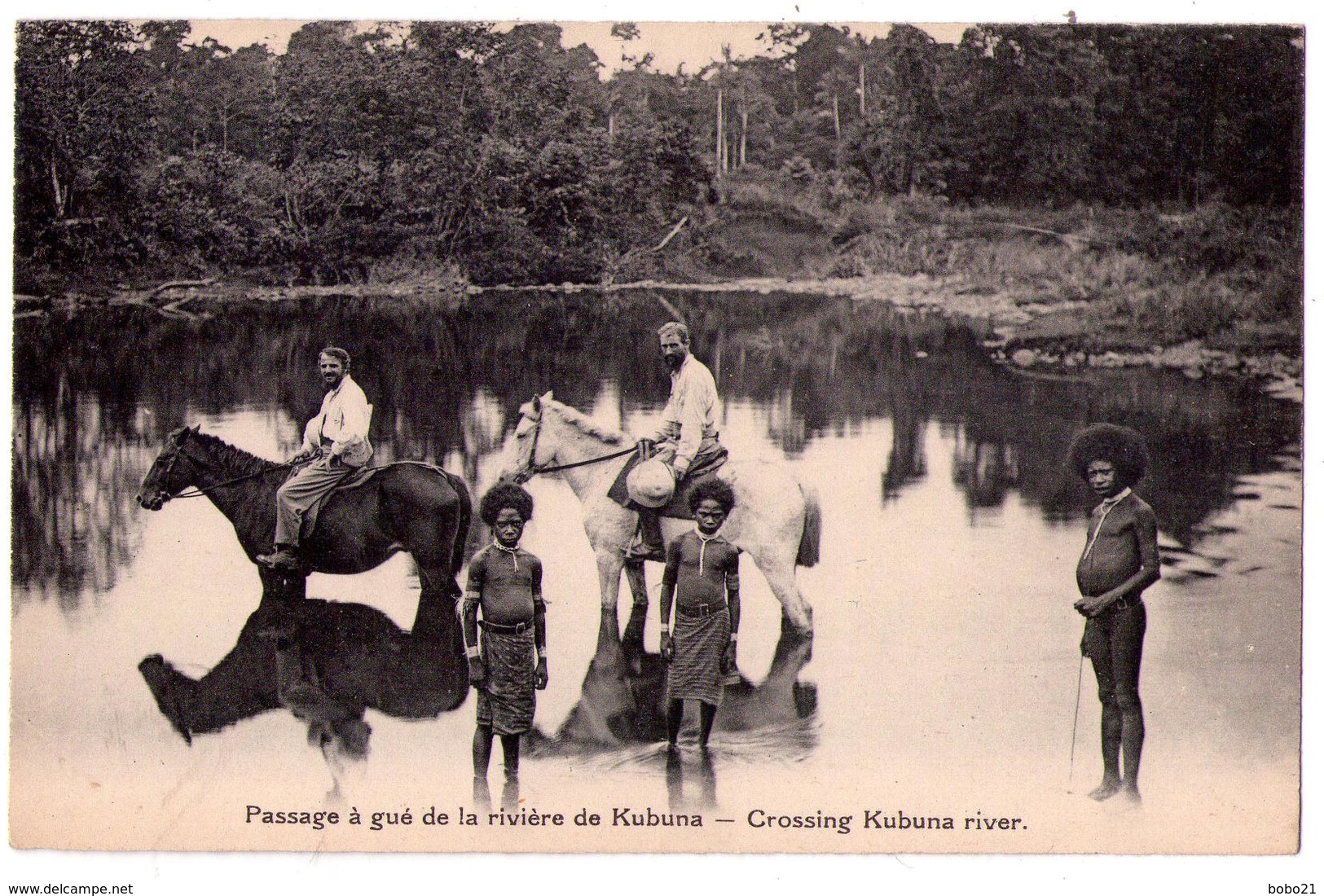 3089 - Papouasie-Nouvelle Guinée - Missionnaires Du Sacré-Coeur D'Issoudun - Passage à Gué De La Rivière Kubuna - - Papouasie-Nouvelle-Guinée