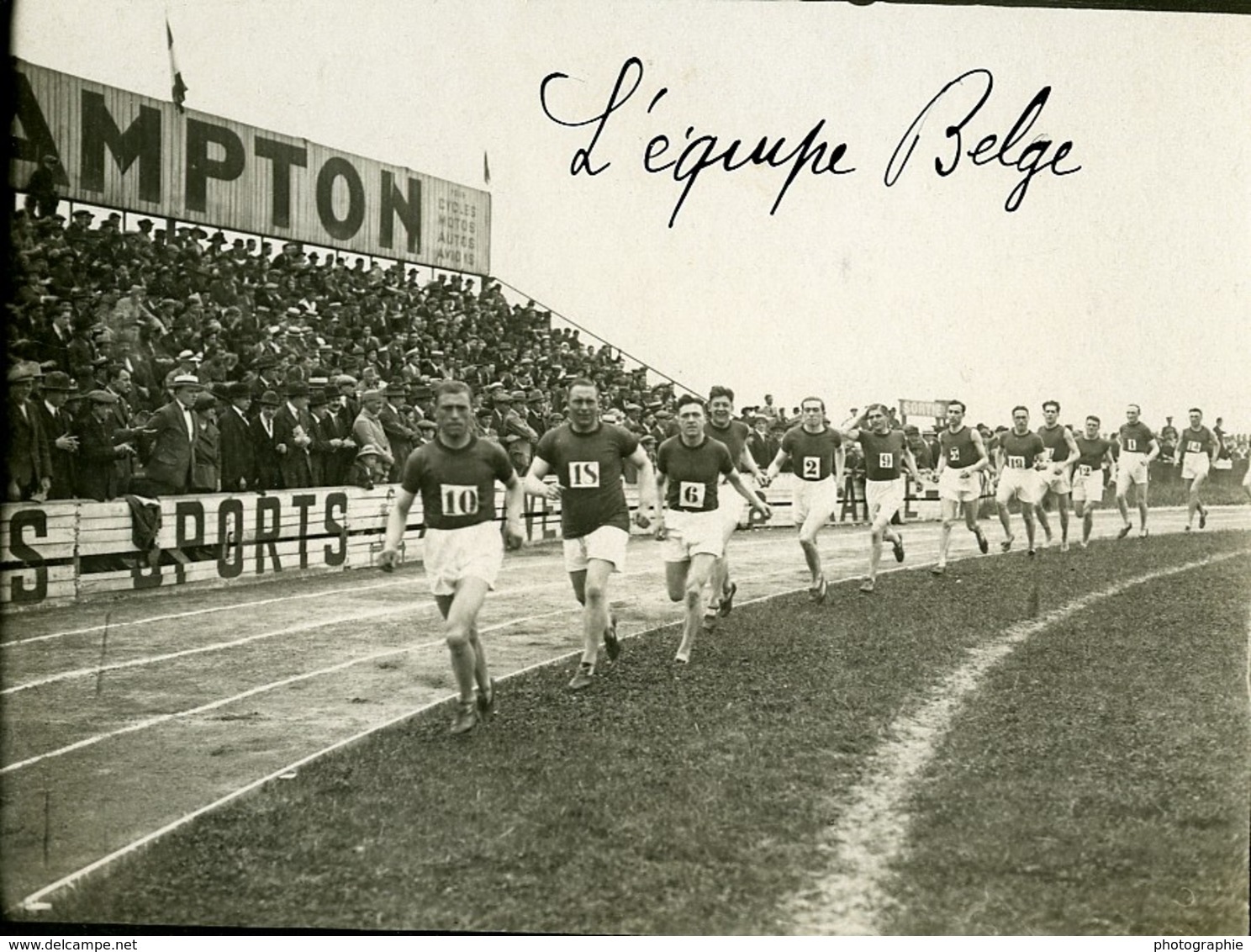 Paris Course Athletisme France Belgique Equipe Belge Ancienne Photo Juin 1923 - Sports