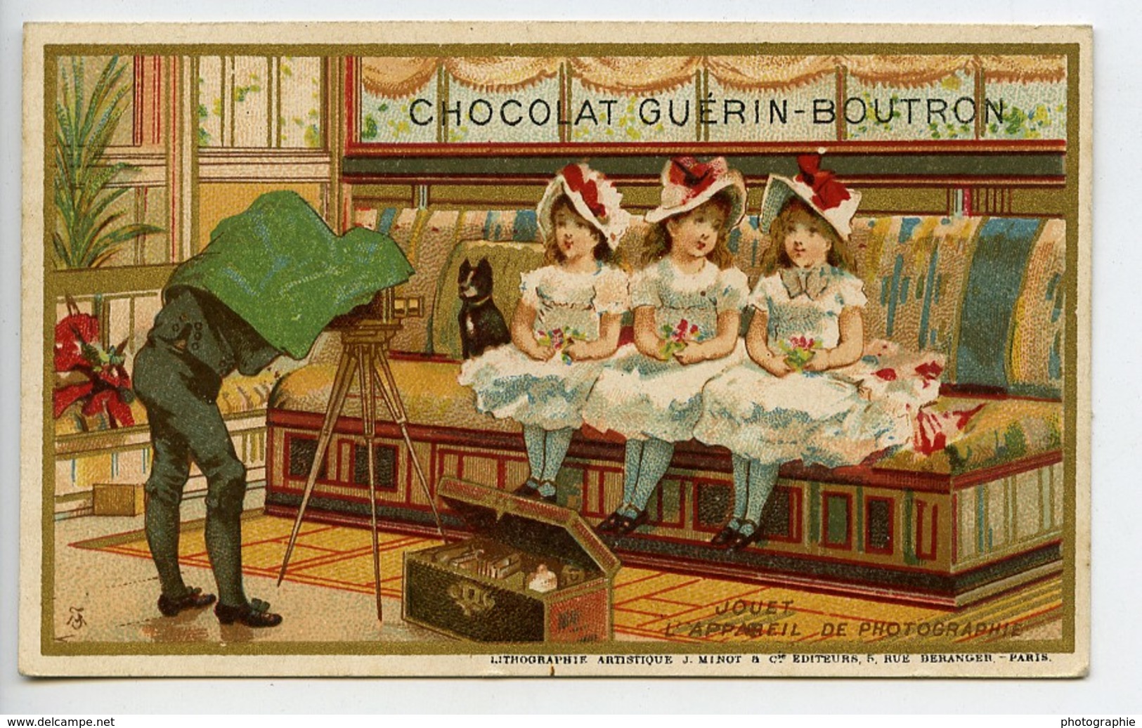 France Paris Chocolat Guerin Boutron Chromo Publicitaire Photographe 1890 - Autres & Non Classés