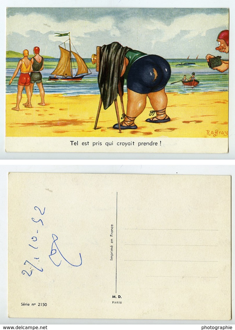 France Carte Postale Humoristique Photographe A La Plage Raffray 1950 - Autres & Non Classés