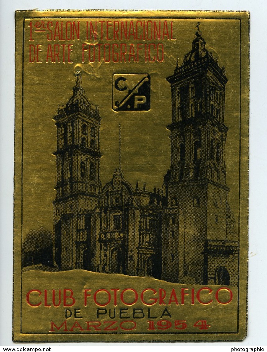 Mexique Puebla Etiquette Du 1er Salon International D'Arts Photographiques 1954 - Ohne Zuordnung