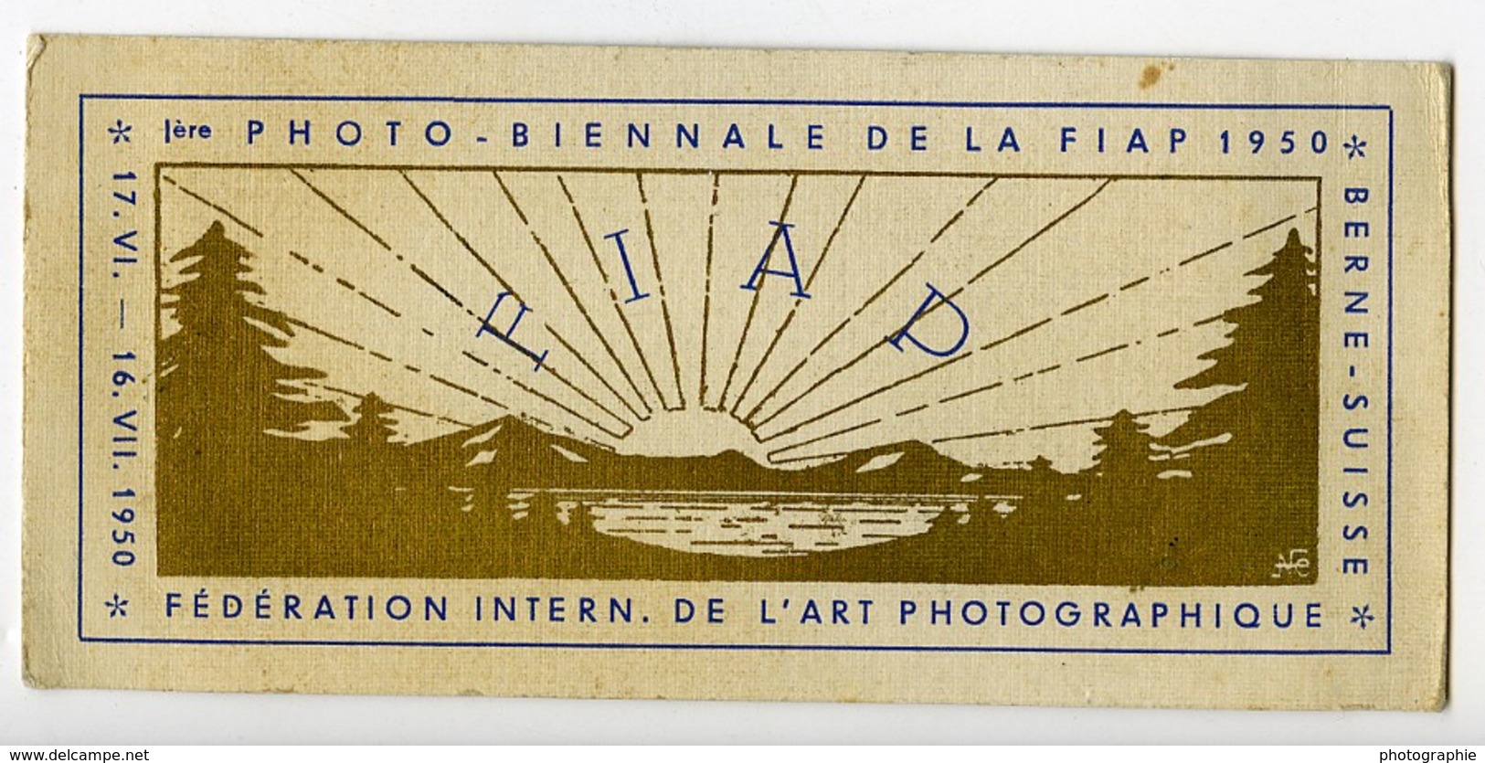 Suisse Berne Etiquette Ier Salon Photographique Photo Biennale FIAP 1950 - Non Classés