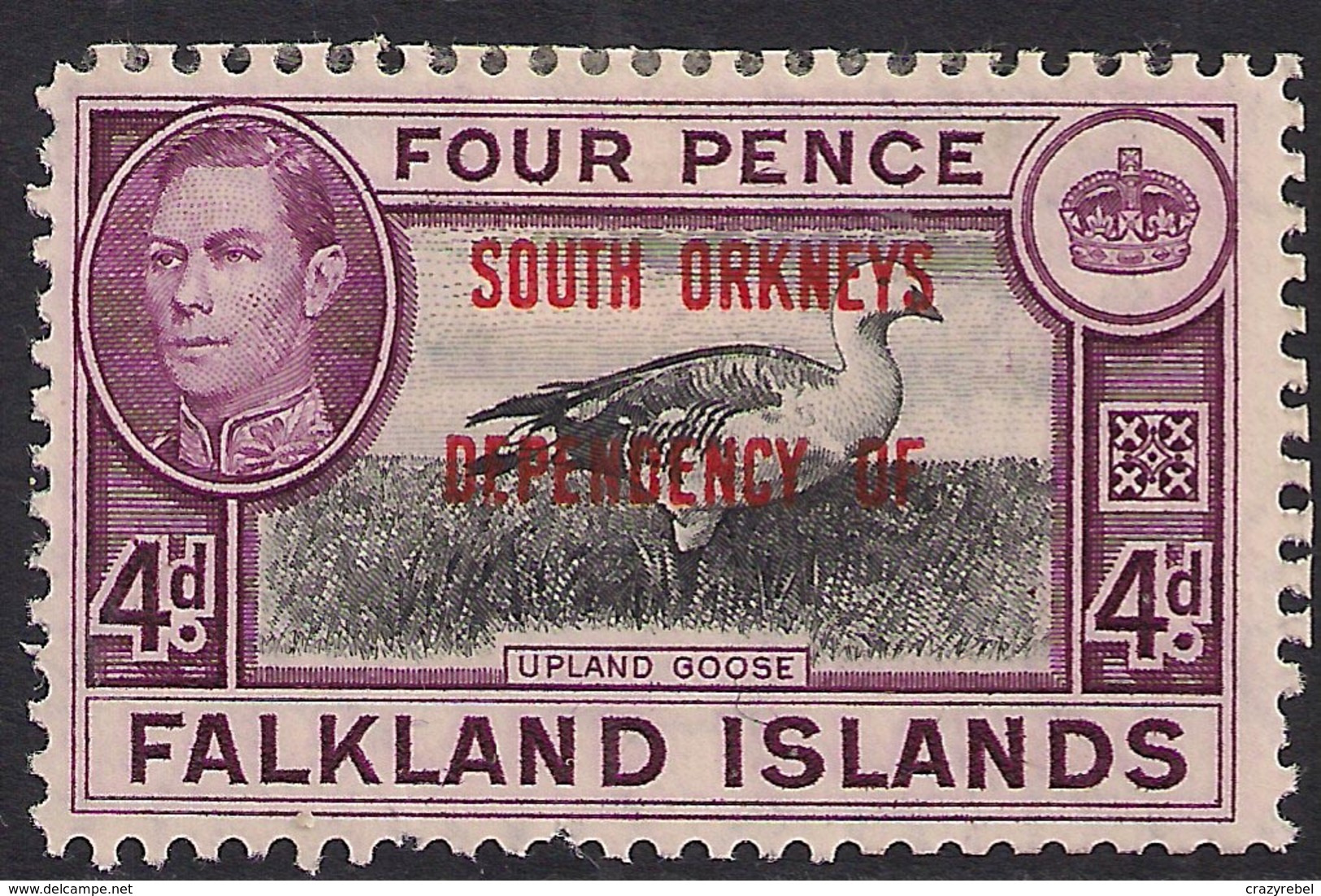 Falkland Island 1944 - 45 KGV1 4d Dependencies South Orkney MM SG C5 ( K1337 ) - Falkland Islands