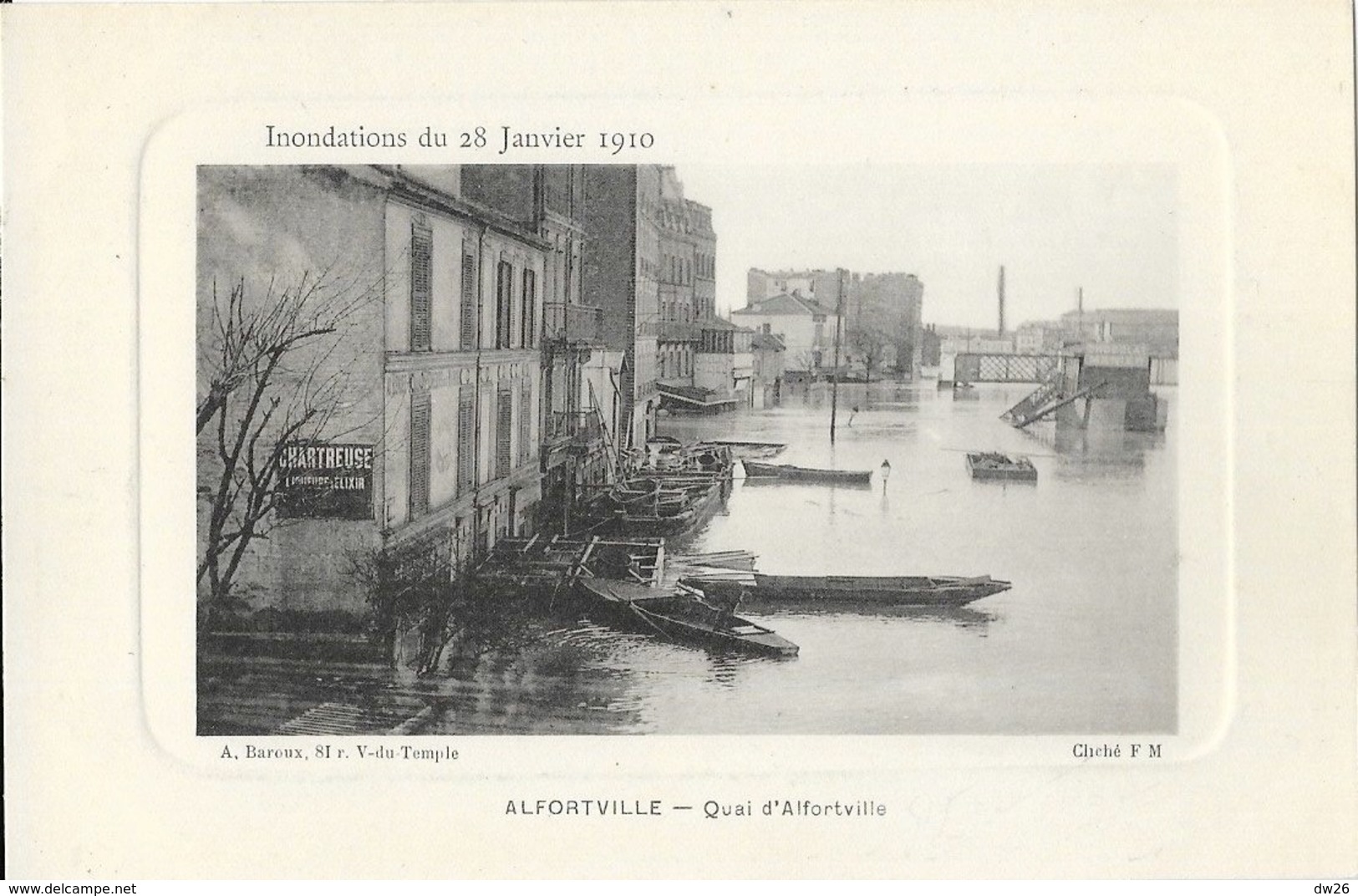 Inondations Du 28 Janvier 1910 - Quai D'Alfortville - Carte De Luxe A. Baroux Non Circulée - Überschwemmungen