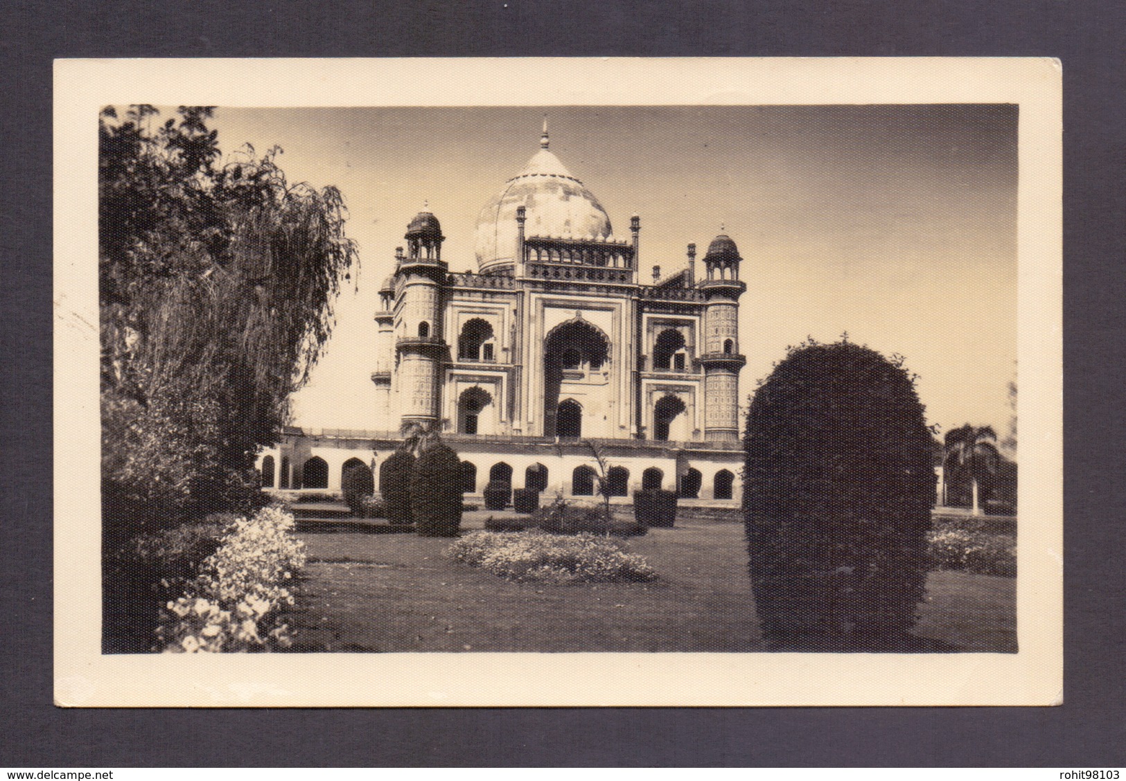 Vintage Real Photo Postcard Of The Safdarjung's Tomb At New Delhi, India , Lot # IND 306 - Monuments