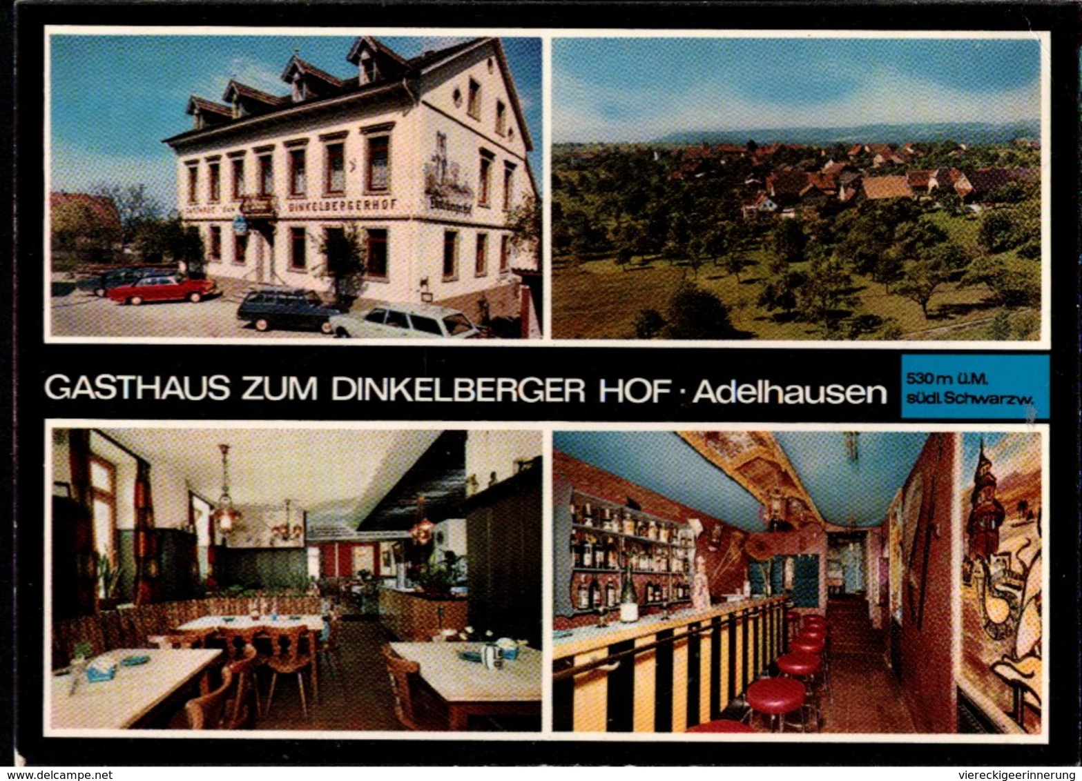 ! Hotelkarte Adelhausen, Gasthaus Zum Dinkelberger Hof, Schwarzwald, 1976 - Rheinfelden