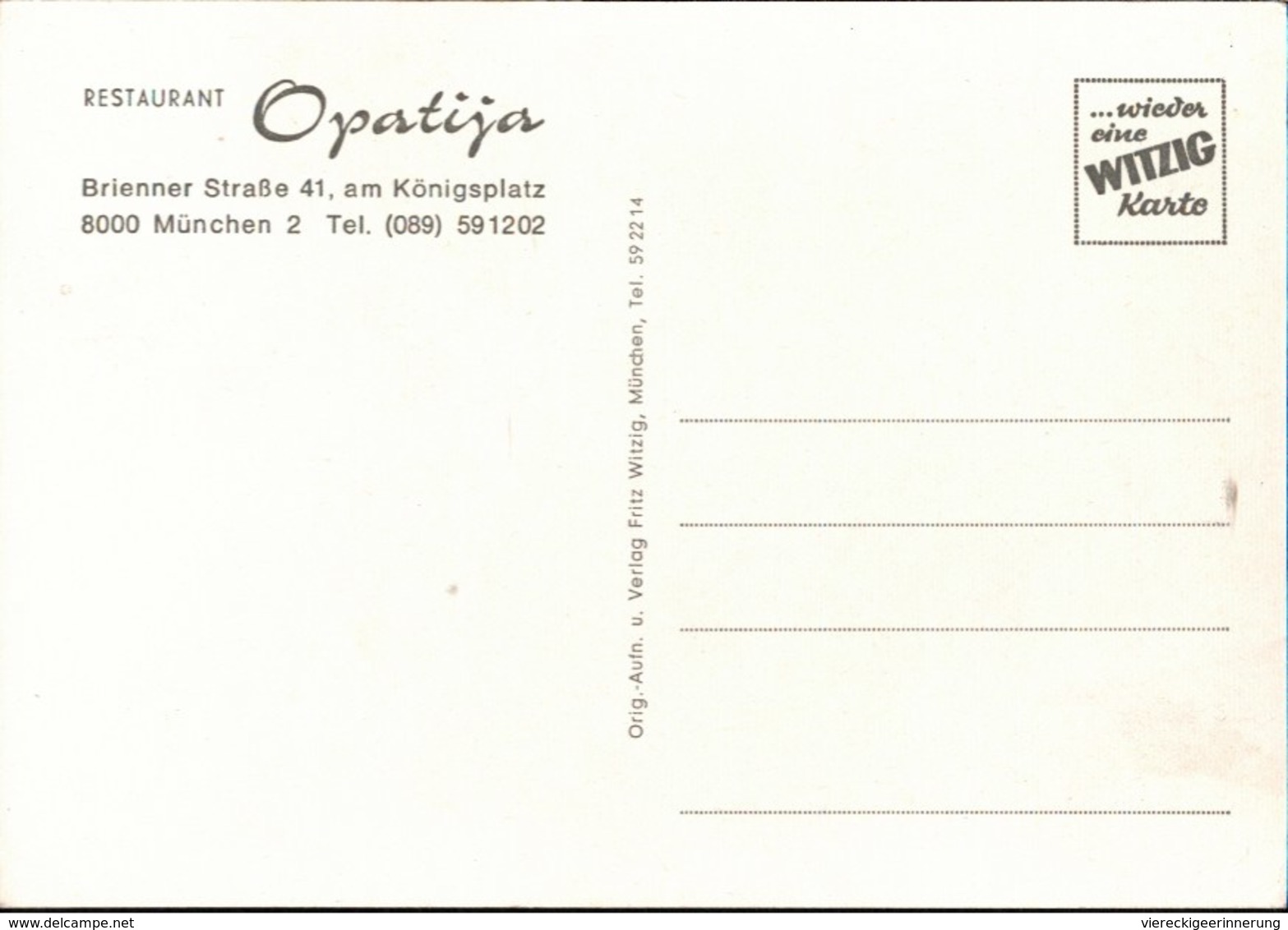 ! Ansichtskarte München, Restaurant Opatija - Muenchen