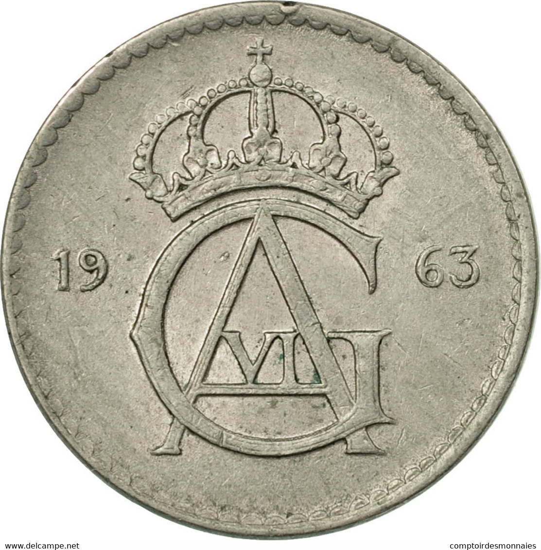 Monnaie, Suède, Gustaf VI, 10 Öre, 1963, TTB, Copper-nickel, KM:835 - Suède