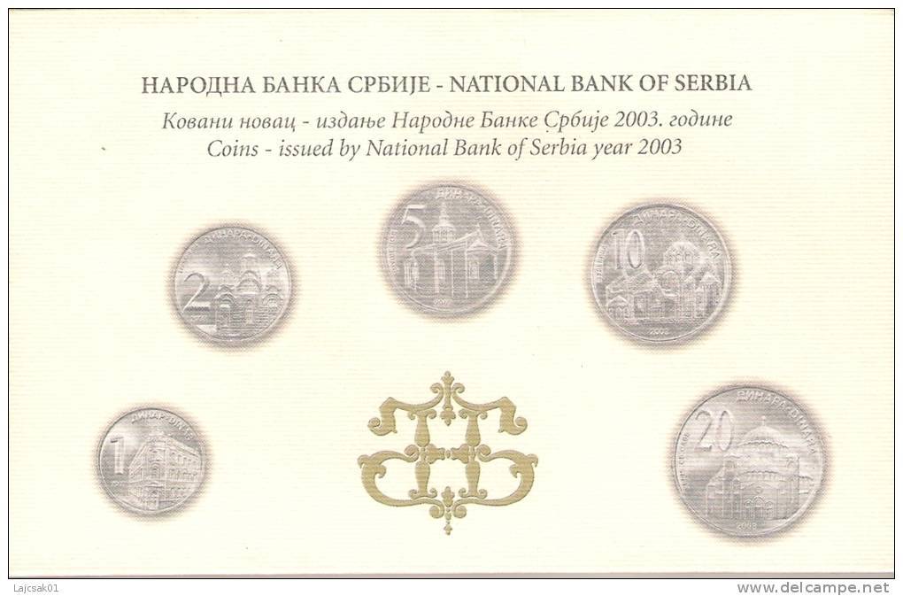 Serbia 2003. Official Mint Set Of The National Bank Of Serbia Coin Set - Serbie