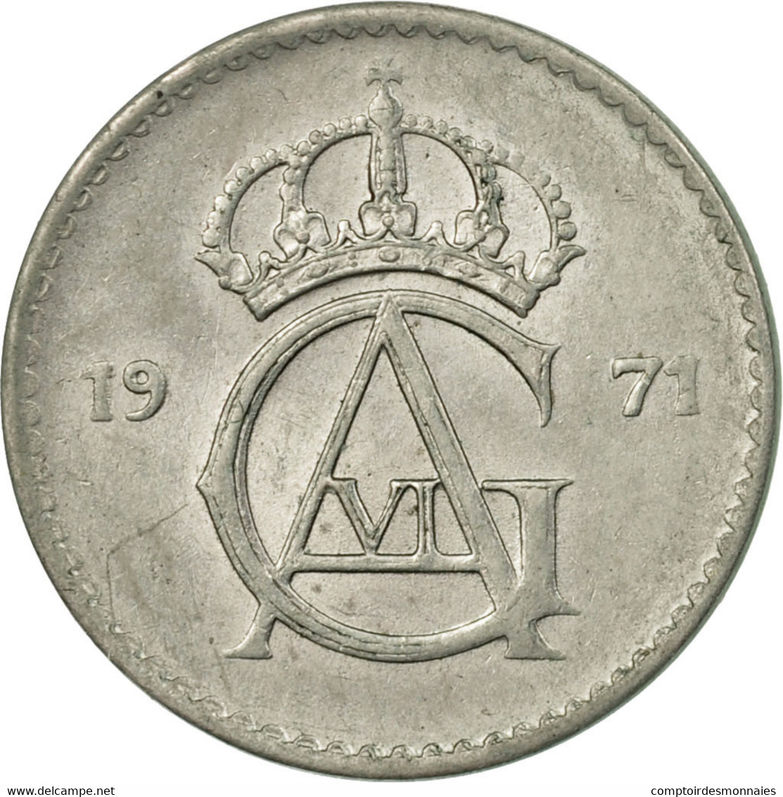 Monnaie, Suède, Gustaf VI, 10 Öre, 1971, TTB, Copper-nickel, KM:835 - Suède