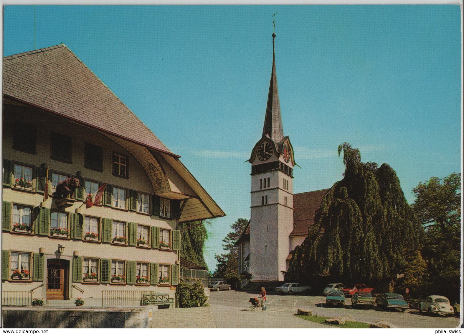 Langnau I/E. Hotel Bären Und Protestantische Kirche - Langnau Im Emmental