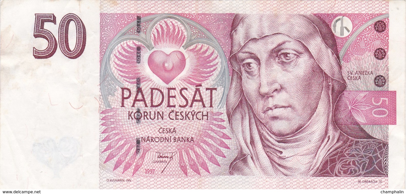 République Tchèque - Billet De 50 Korun - 1997 - Sv. Anezka Ceska - Tchéquie