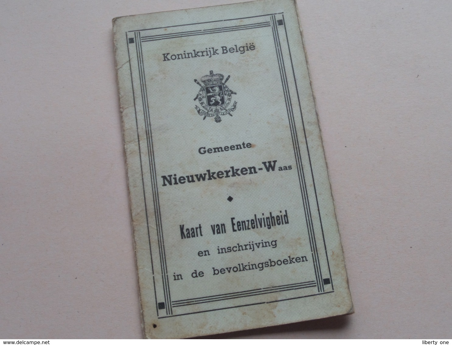 Kaart Van EENZELVIGHEID België ( NIEUWKERKEN-Waas - Dullaert Gisleen (Van Hove) 25-1-1888 ) Anno 1939 - N° 1877 ! - Non Classés