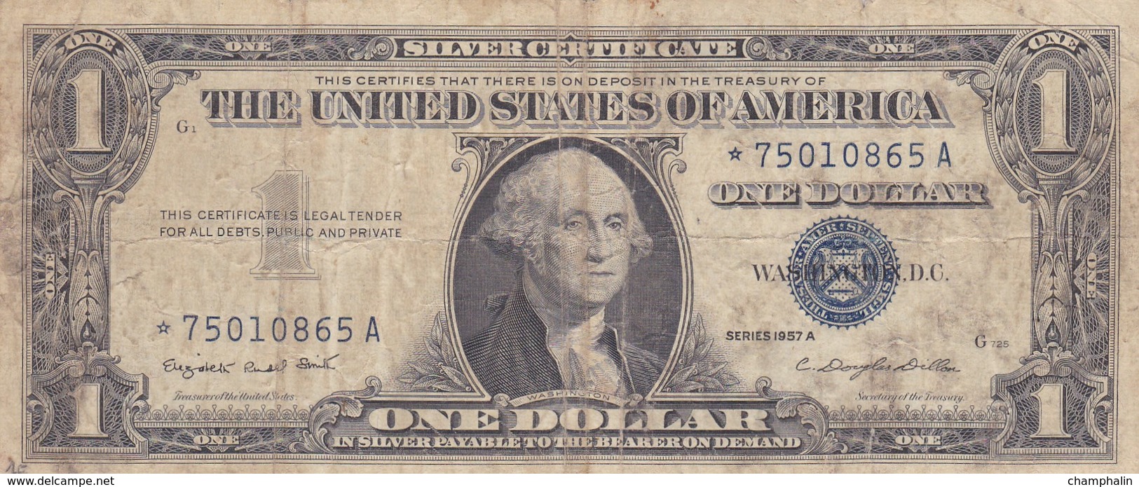 Etats-Unis - Billet De 1 Dollar - Silver Certificate - Séries 1957 A - Washington - Certificats D'Argent (1928-1957)