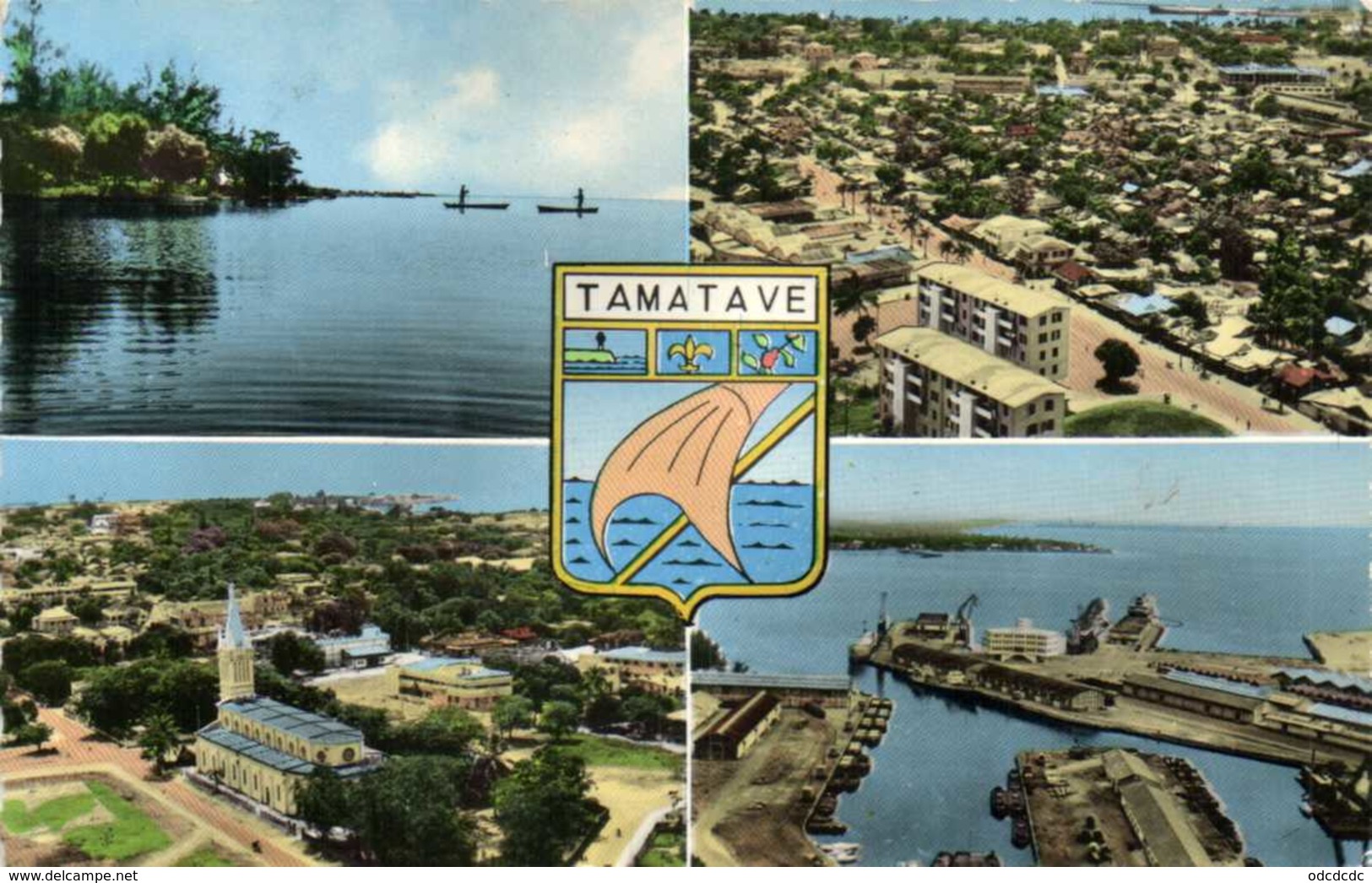 TAMATAVE  Multivues Colorisée RV Beau Timbre 20F - Madagascar