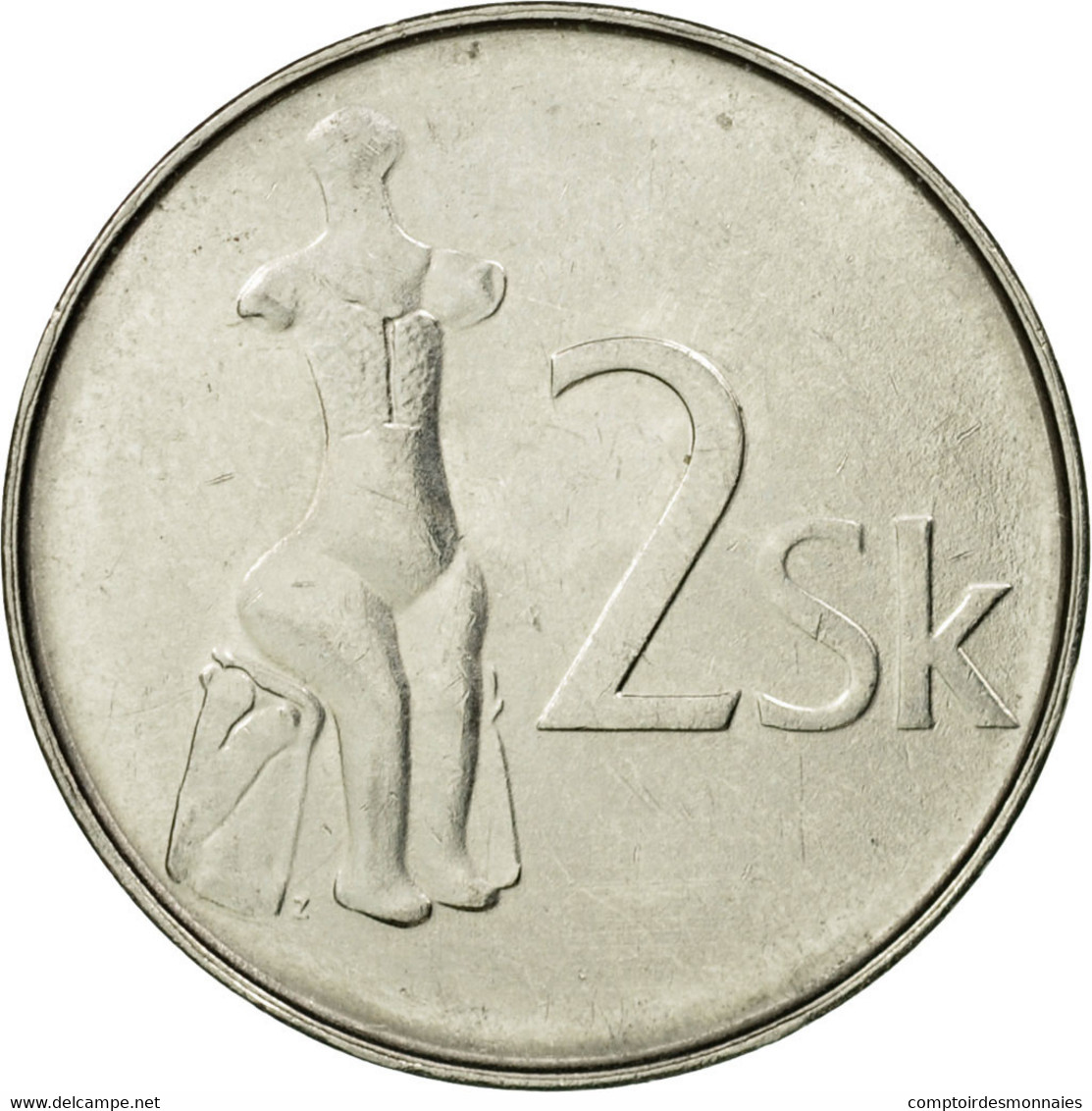 Monnaie, Slovaquie, 2 Koruna, 2001, TTB, Nickel Plated Steel, KM:13 - Slowakei