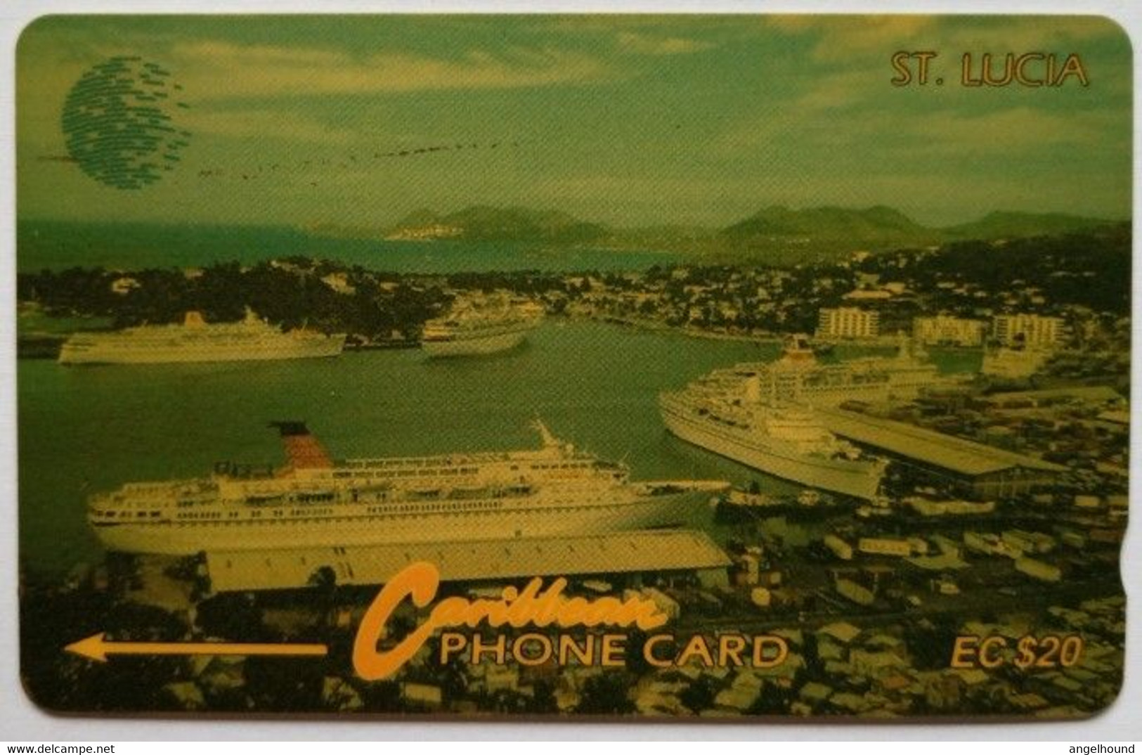 Saint Lucia Cable And Wireless 12CSLB  EC$20 " Cruiseship Harbour With CW Logo " - Sainte Lucie