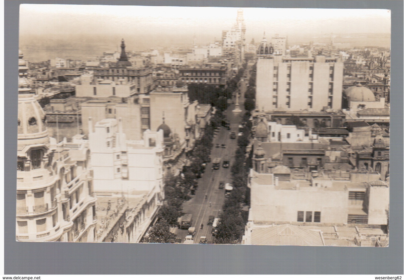 URUGUAY Montevideo Avenida 18 De Julio Tram Ca 1930 OLD PHOTO POSTCARD 2 Scans - Uruguay