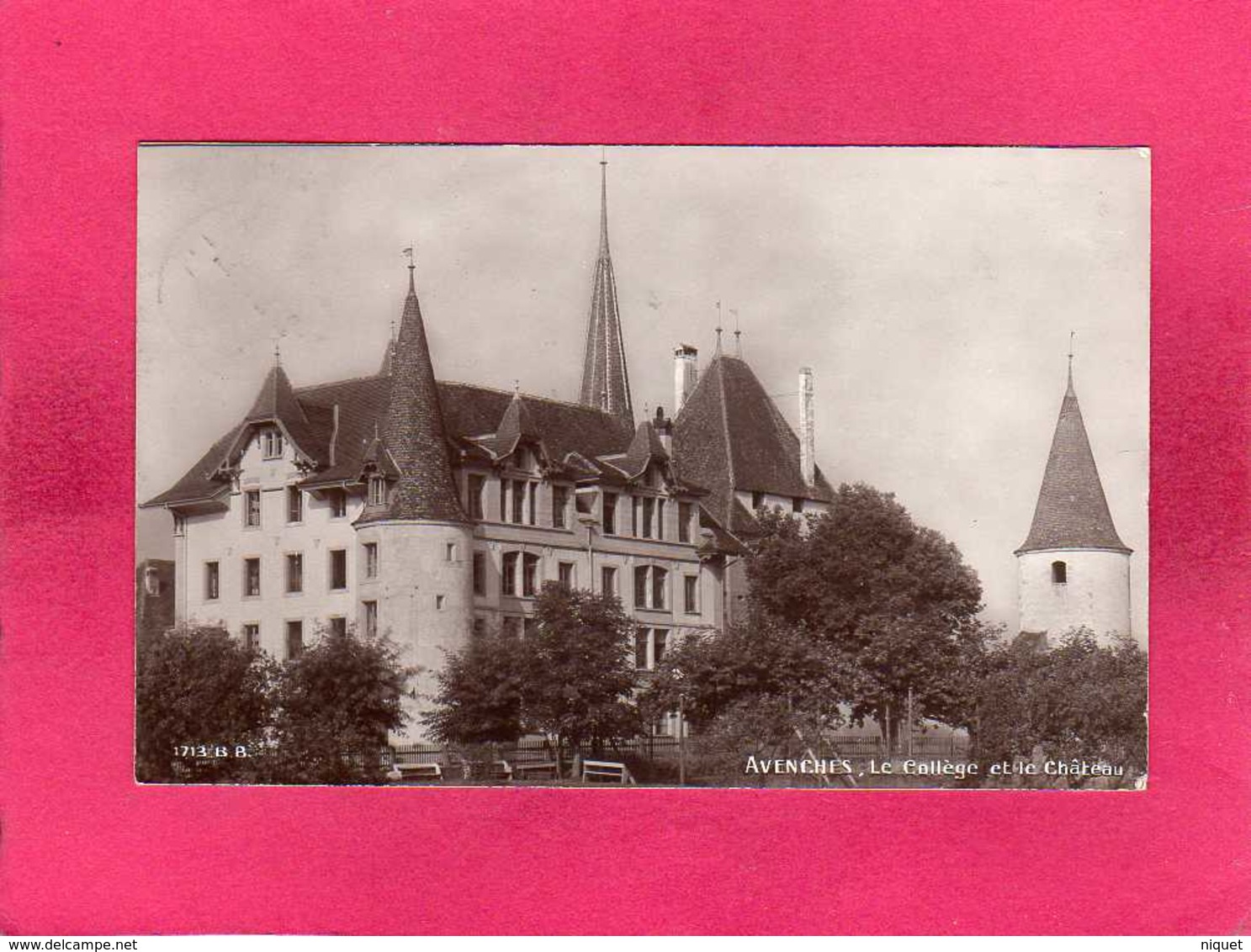 Suisse, VD Vaud, Avenches, Le Collège Et Le Château, 1914, (B. B.) - Avenches