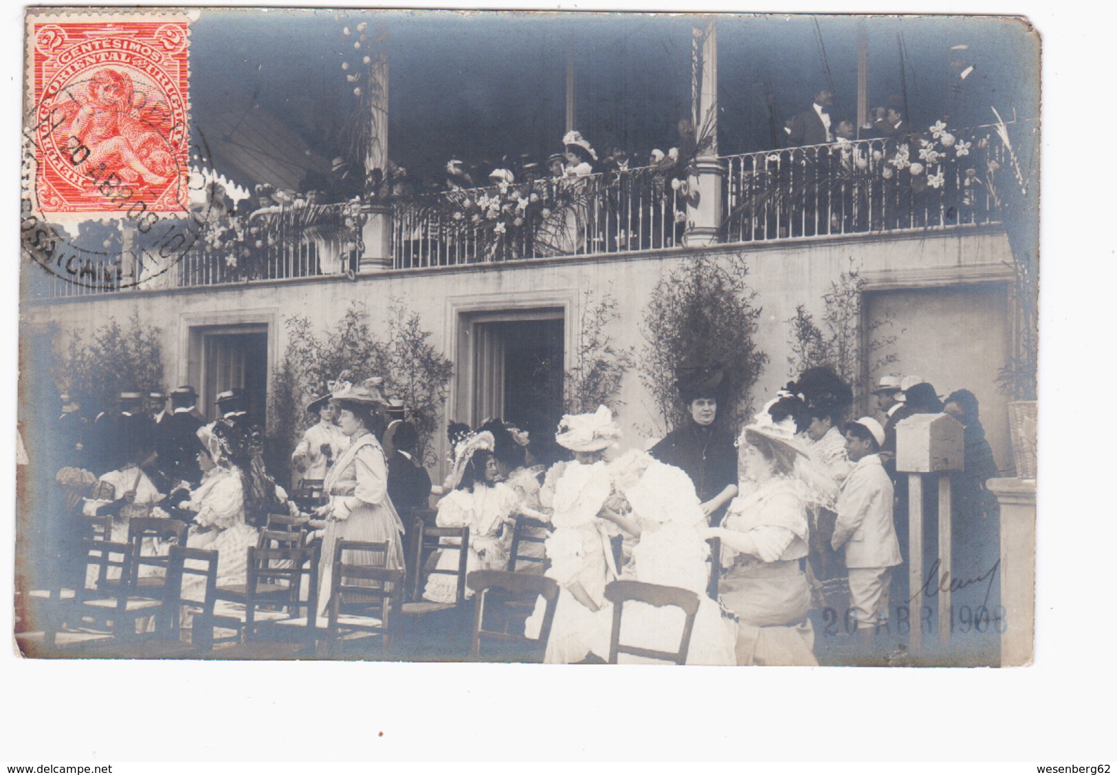 URUGUAY Montevideo Hipodromo Hippodrome RARE 1908 OLD REAL PHOTO  2 Scans - Uruguay