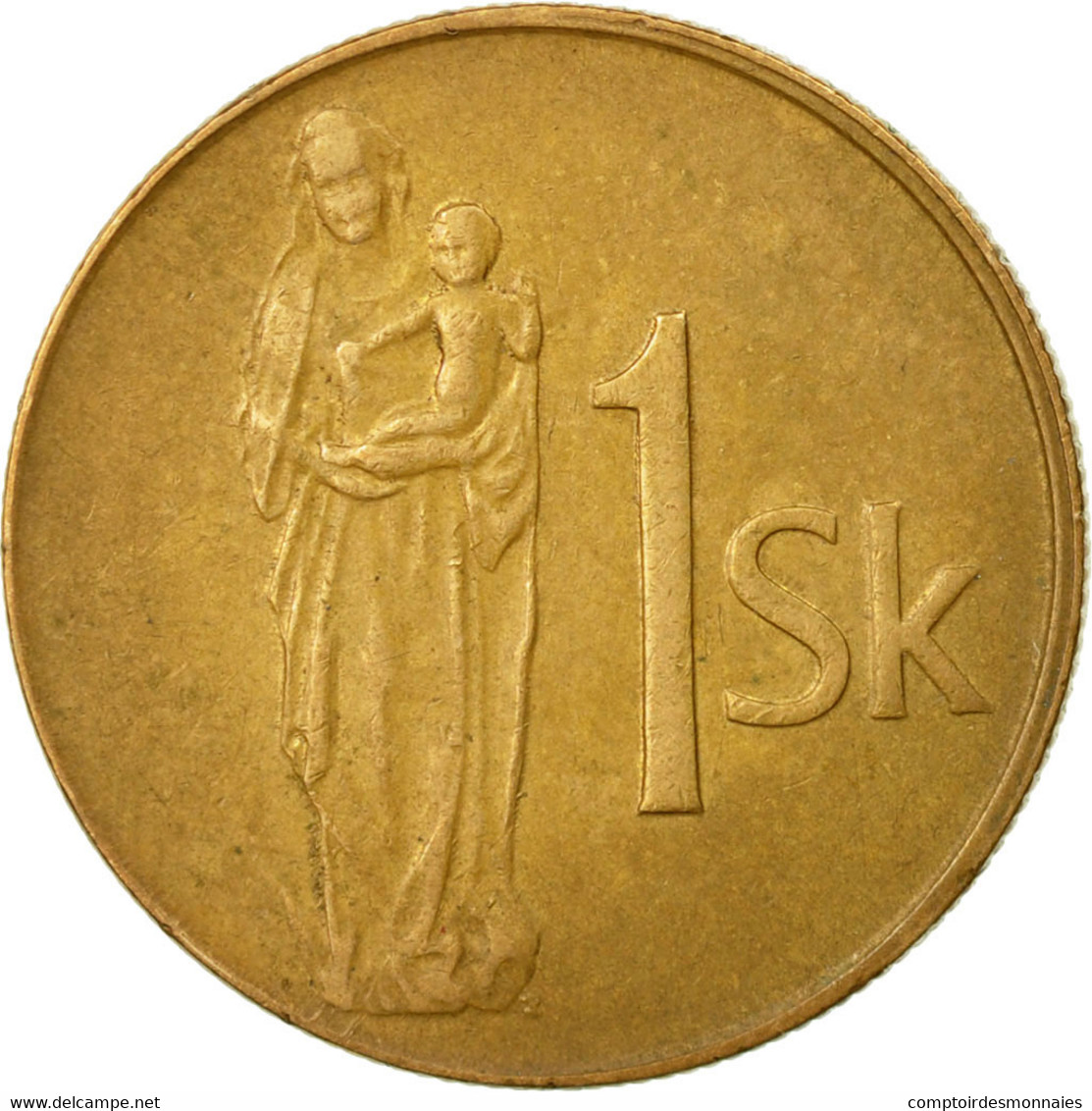 Monnaie, Slovaquie, Koruna, 1993, TB+, Bronze Plated Steel, KM:12 - Eslovaquia