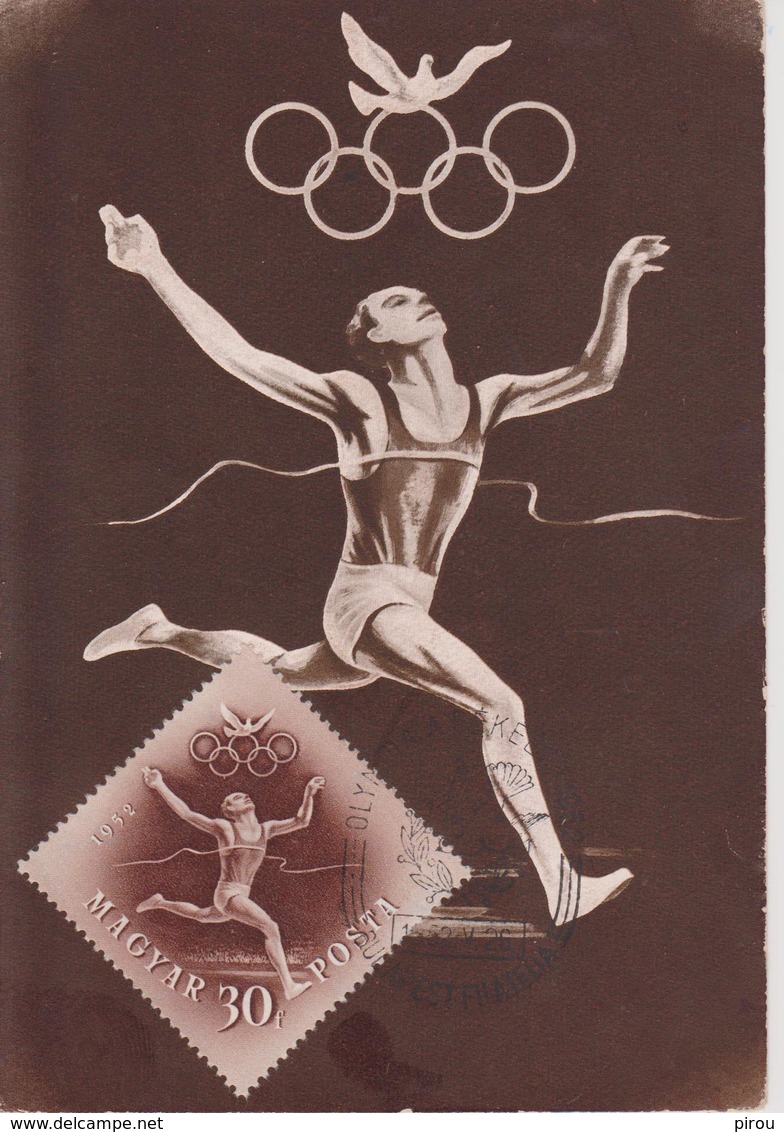 HONGRIE Carte Premier Jour JEUX OLYMPIQUES  D'HELSINKI 1952 ( Athlétisme ) - Sommer 1952: Helsinki