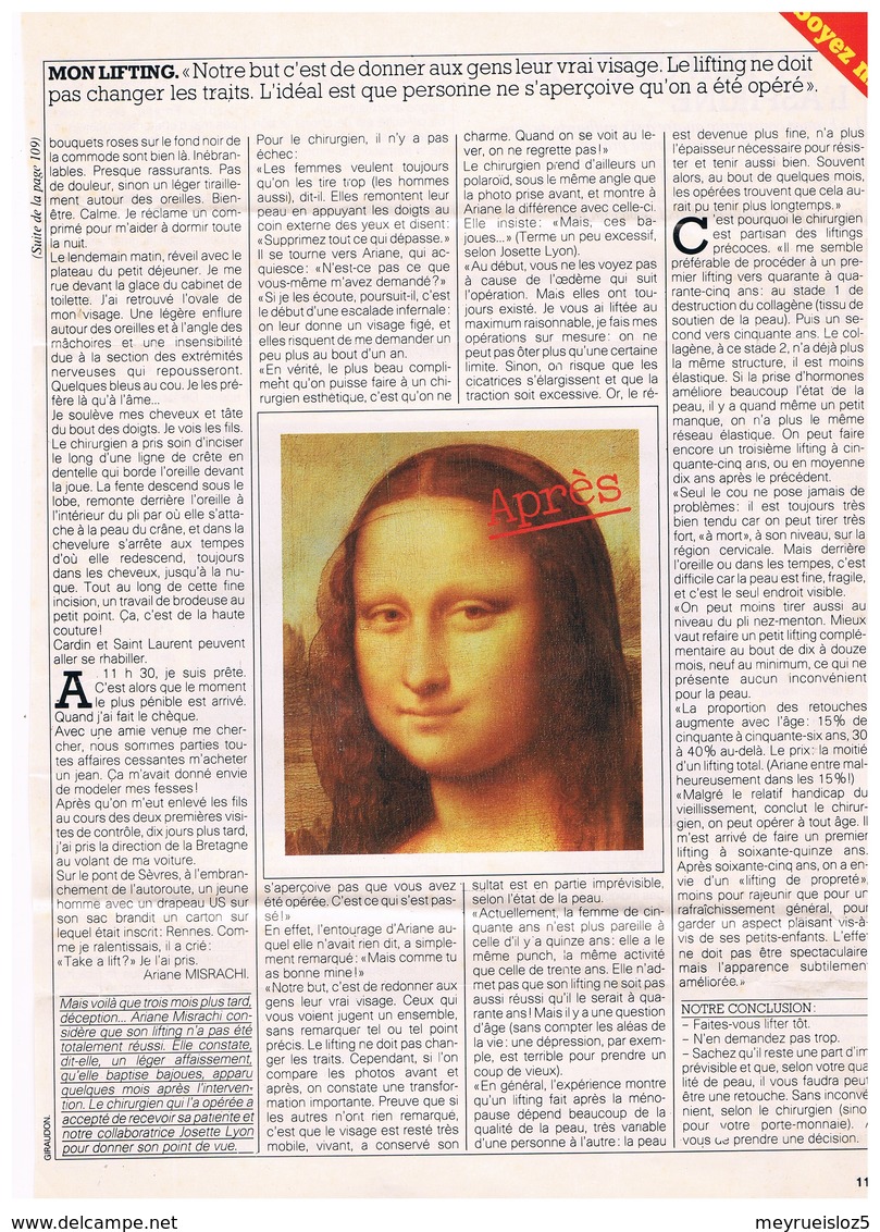 LA JOCONDE DE LEONARD DE VINCI. MONA LISA. Lot de cartes, publicité, dessins, coupures de journaux, timbres etc. 9 scans