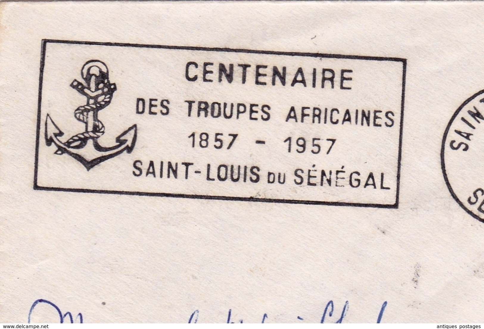 Lettre Saint Louis Du Sénégal Centenaire Des Troupes Africaines Général Faidherbe - Lettres & Documents