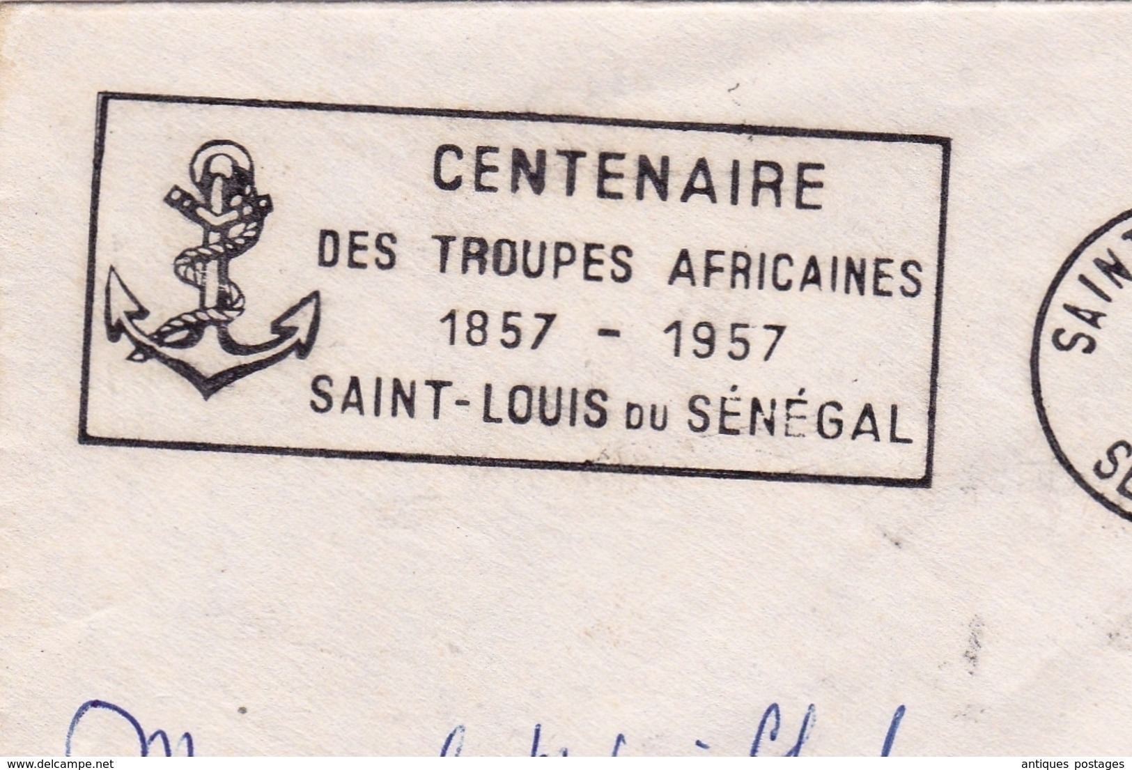 Lettre Saint Louis Du Sénégal Centenaire Des Troupes Africaines Général Faidherbe - Storia Postale