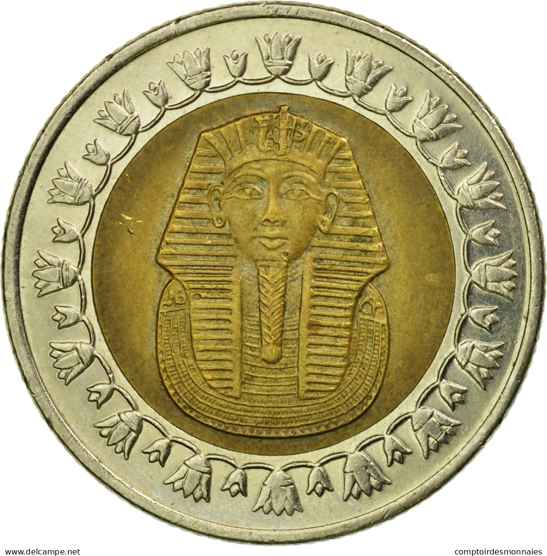 Monnaie, Égypte, Pound, 2008, Cairo, TB+, Bi-Metallic, KM:940a - Egypt