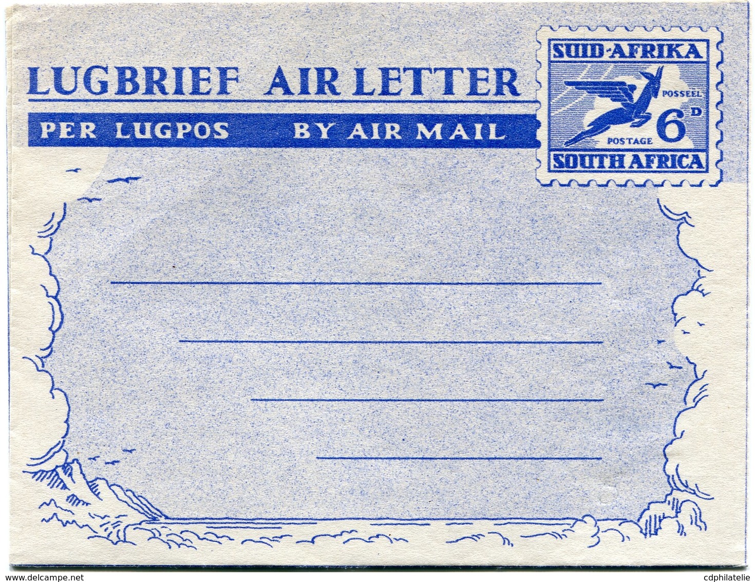 AFRIQUE DU SUD AEROGRAMME PAR AVION NEUF - Cartas & Documentos