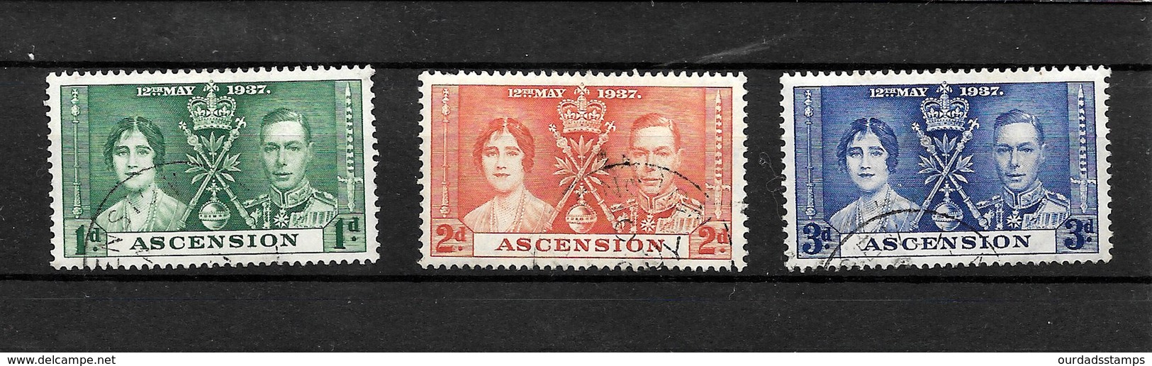 Ascension KGVI 1937 Coronation, Complete Set Used (7007) - Ascension