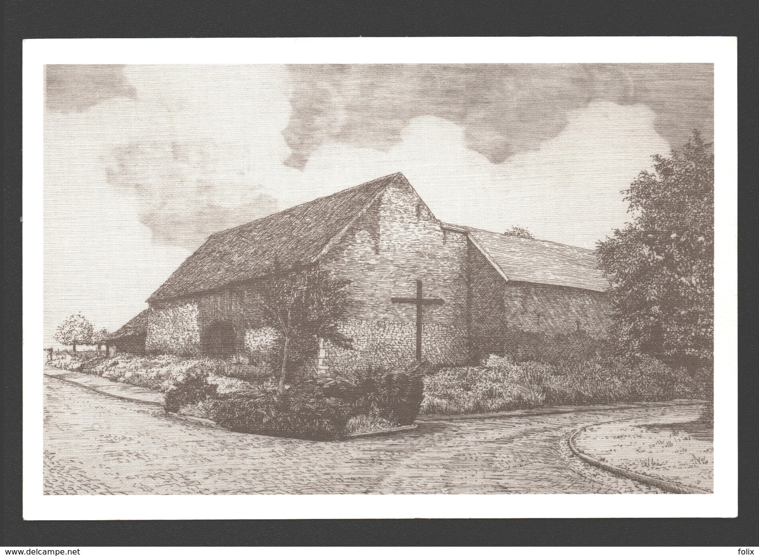 Dommartin - La Croix Du Manet - Dessin à La Plume Ph. Collin - Ed. Dommartin Village Fleuri - Papier De Lin - Saint-Georges-sur-Meuse