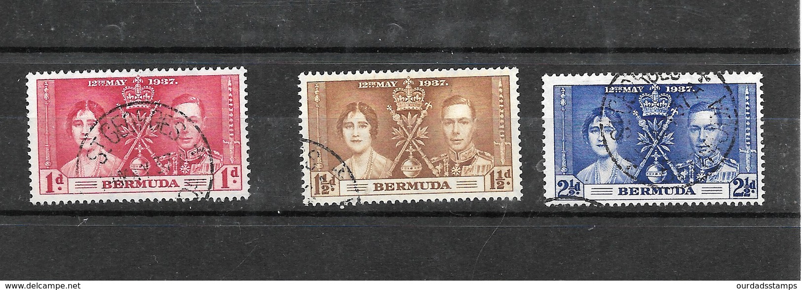 Bermuda KGVI 1937 Coronation, Complete Set Used (7018) - Bermuda