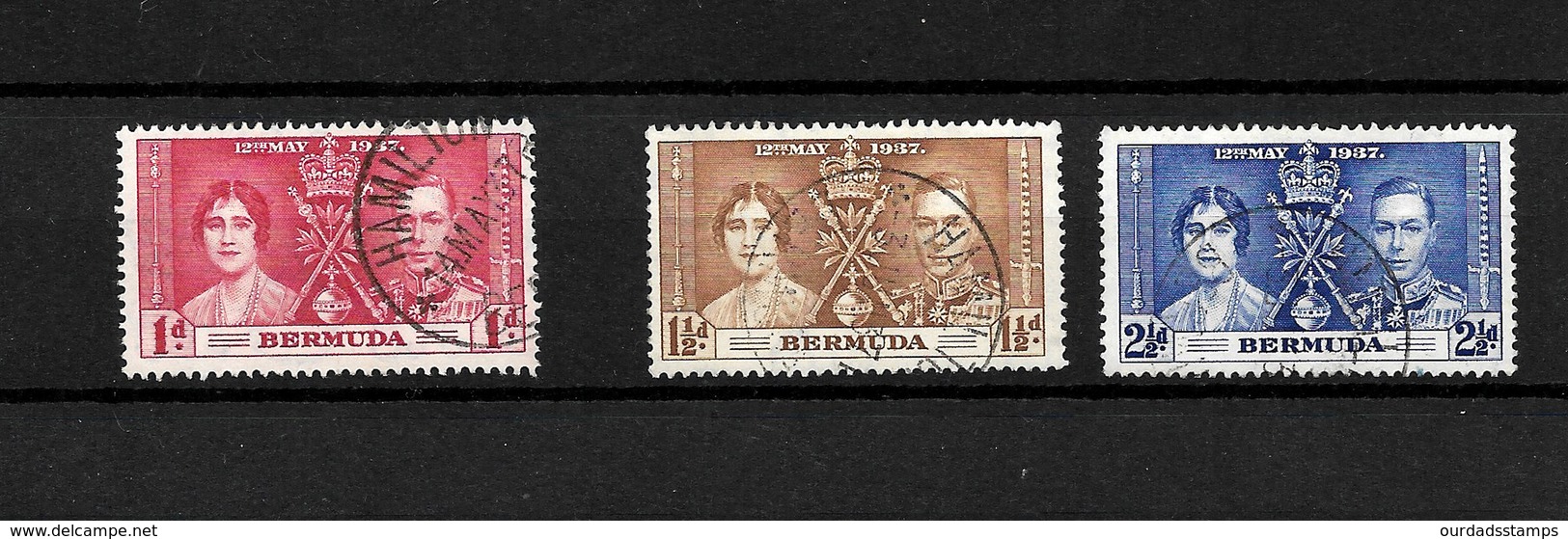 Bermuda KGVI 1937 Coronation, Complete Set Used (7019) - Bermuda