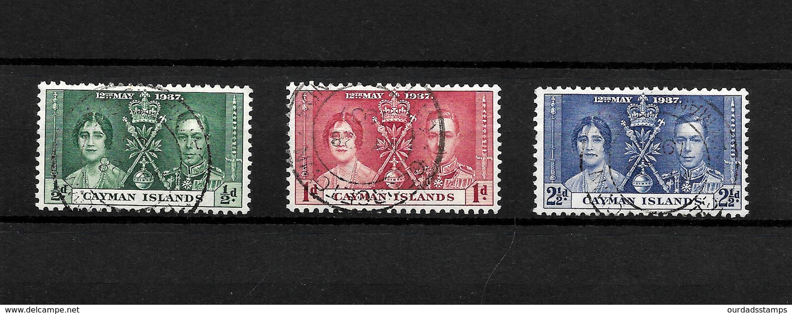 Cayman Islands KGVI 1937 Coronation, Complete Set Used (7030) - Cayman Islands