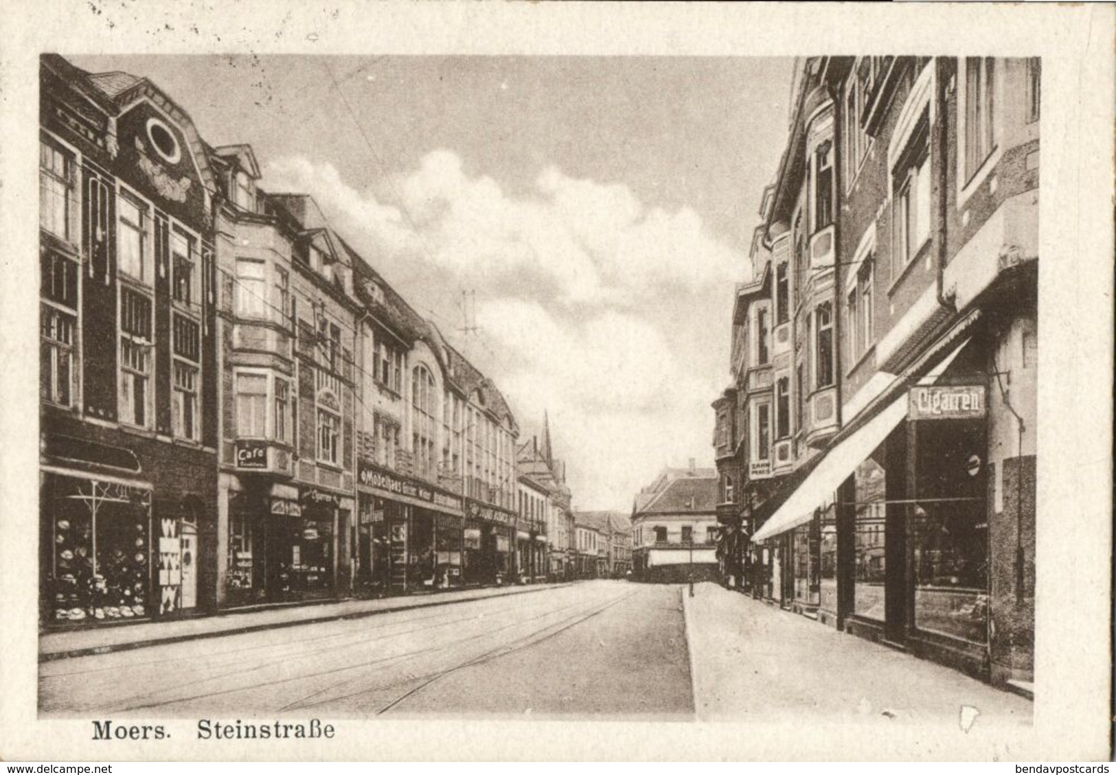 MOERS Am Rhein, Steinstrasse, Tabakhändler (1921) AK - Moers