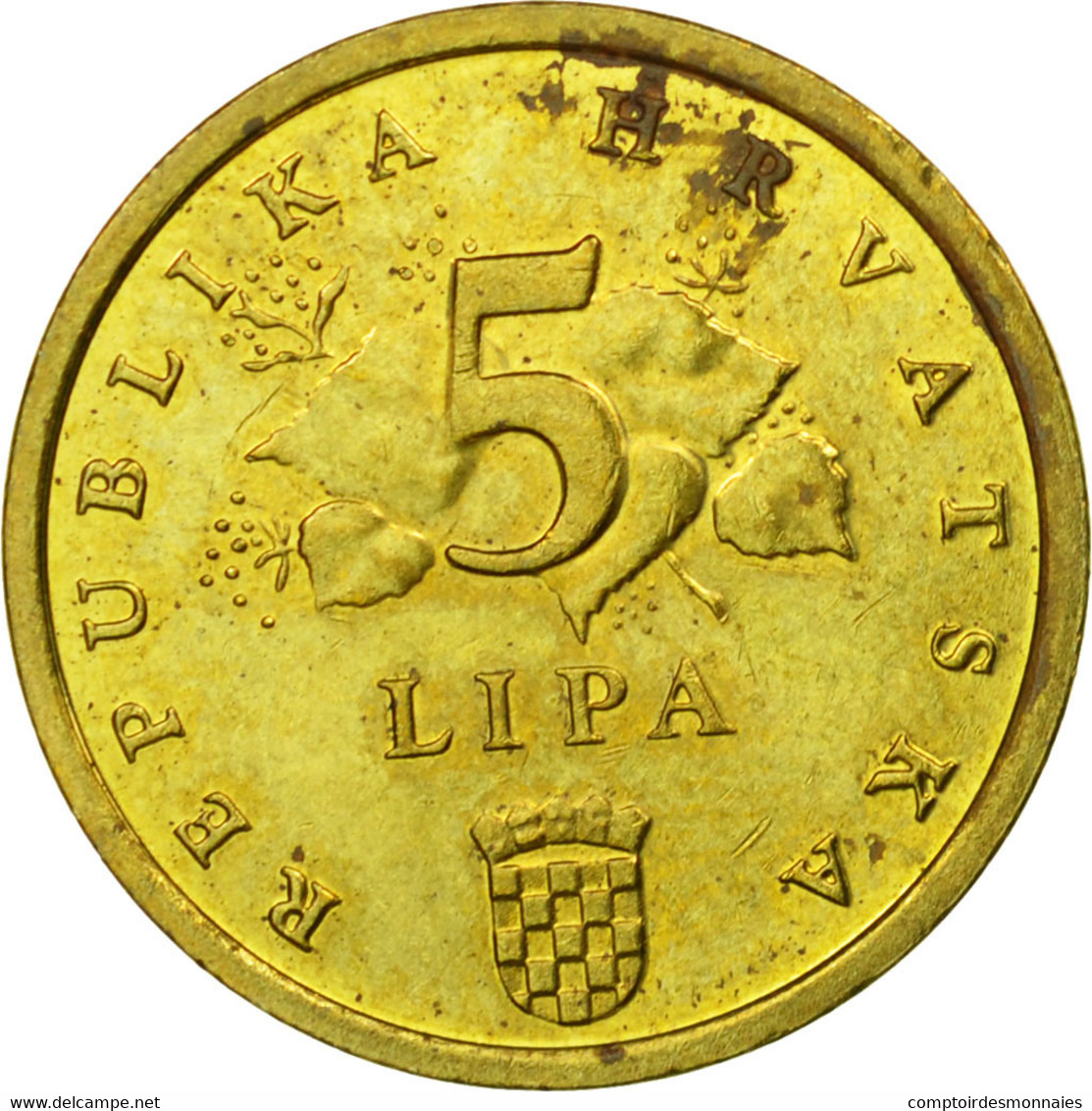 Monnaie, Croatie, 5 Lipa, 2007, TB+, Brass Plated Steel, KM:5 - Croatie