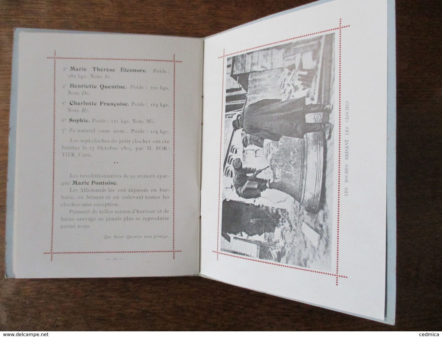 SOUVENIR DU BAPTÊME DES CLOCHES BASILIQUE DE SAINT-QUENTIN 14 MAI 1922  13 PAGES PARFAIT ETAT - Religion & Esotérisme