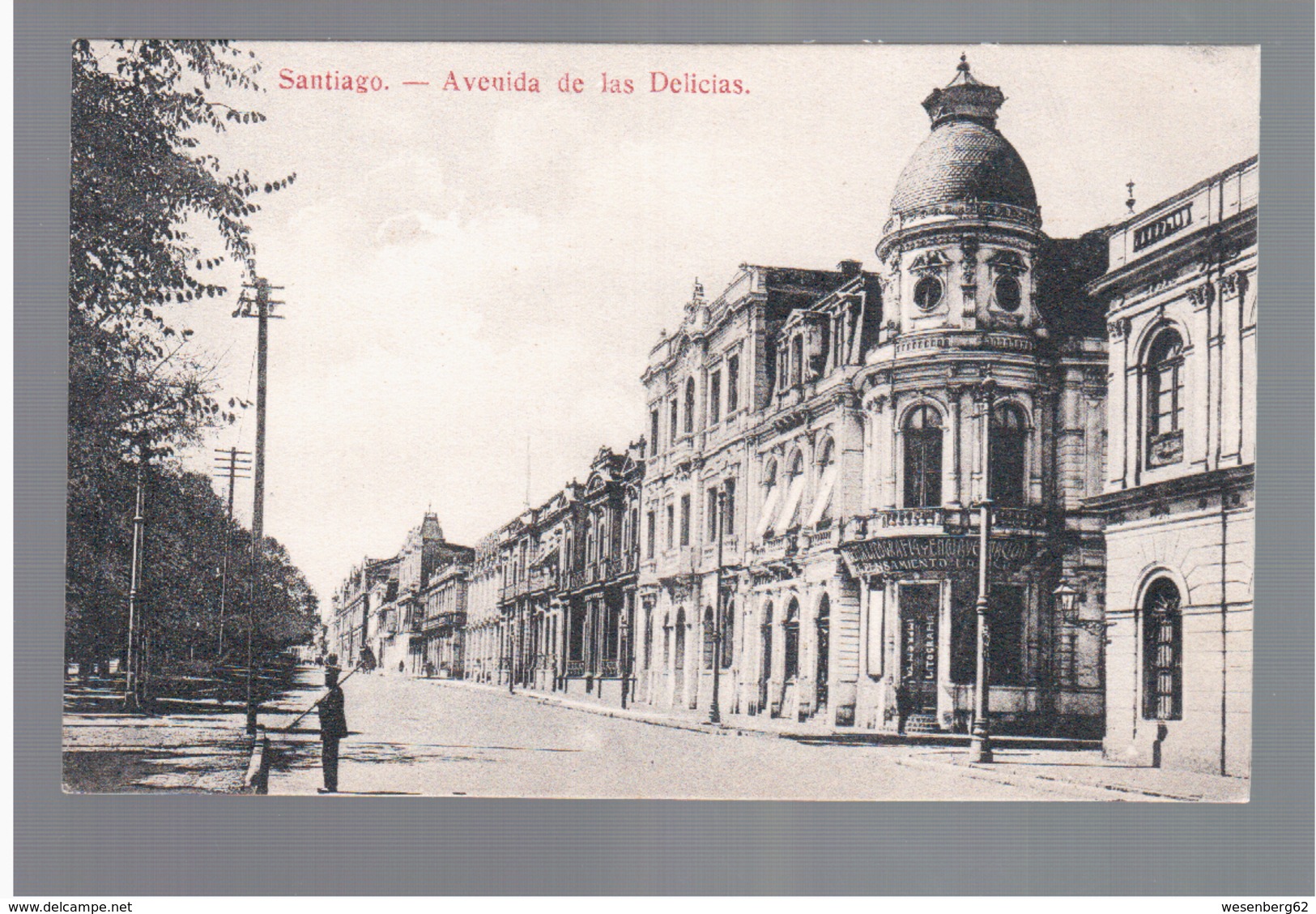 CHILE Santiago Avenida De Las Delicias Ca 1915 OLD POSTCARD 2 Scans - Cile