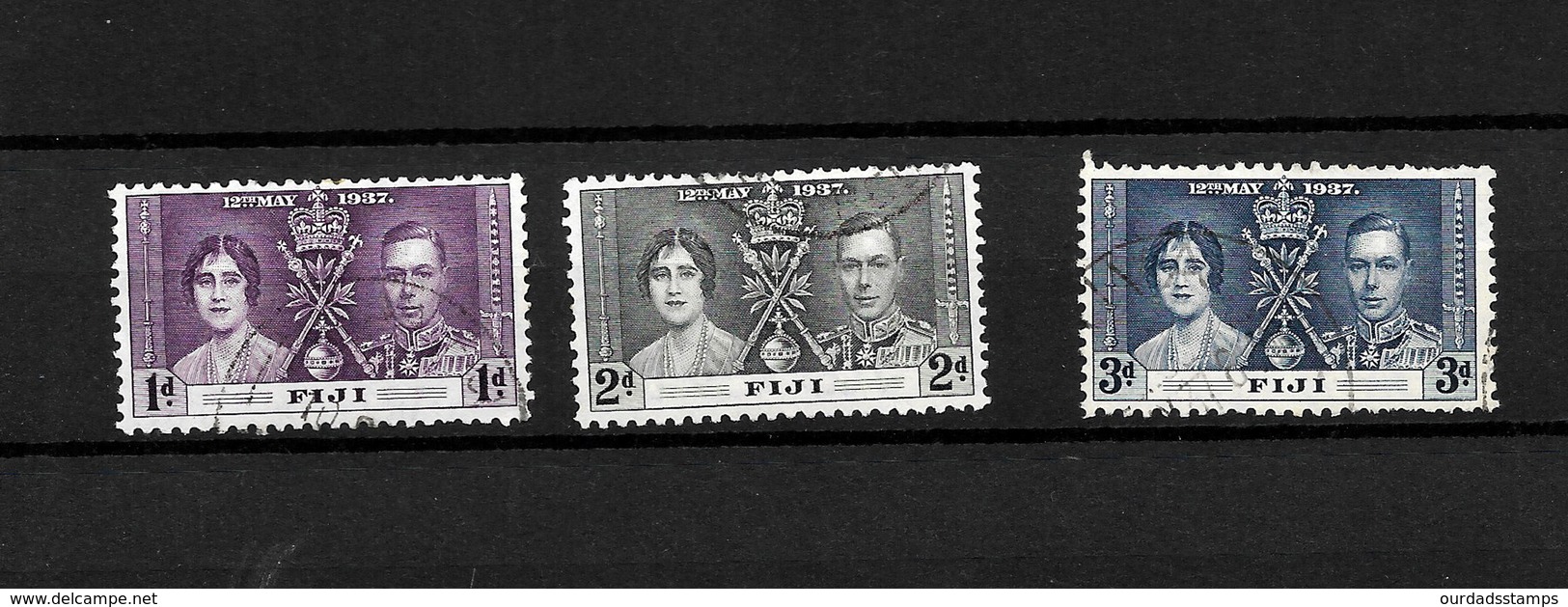 Fiji KGVI 1937 Coronation, Complete Set Used (7047) - Fiji (...-1970)