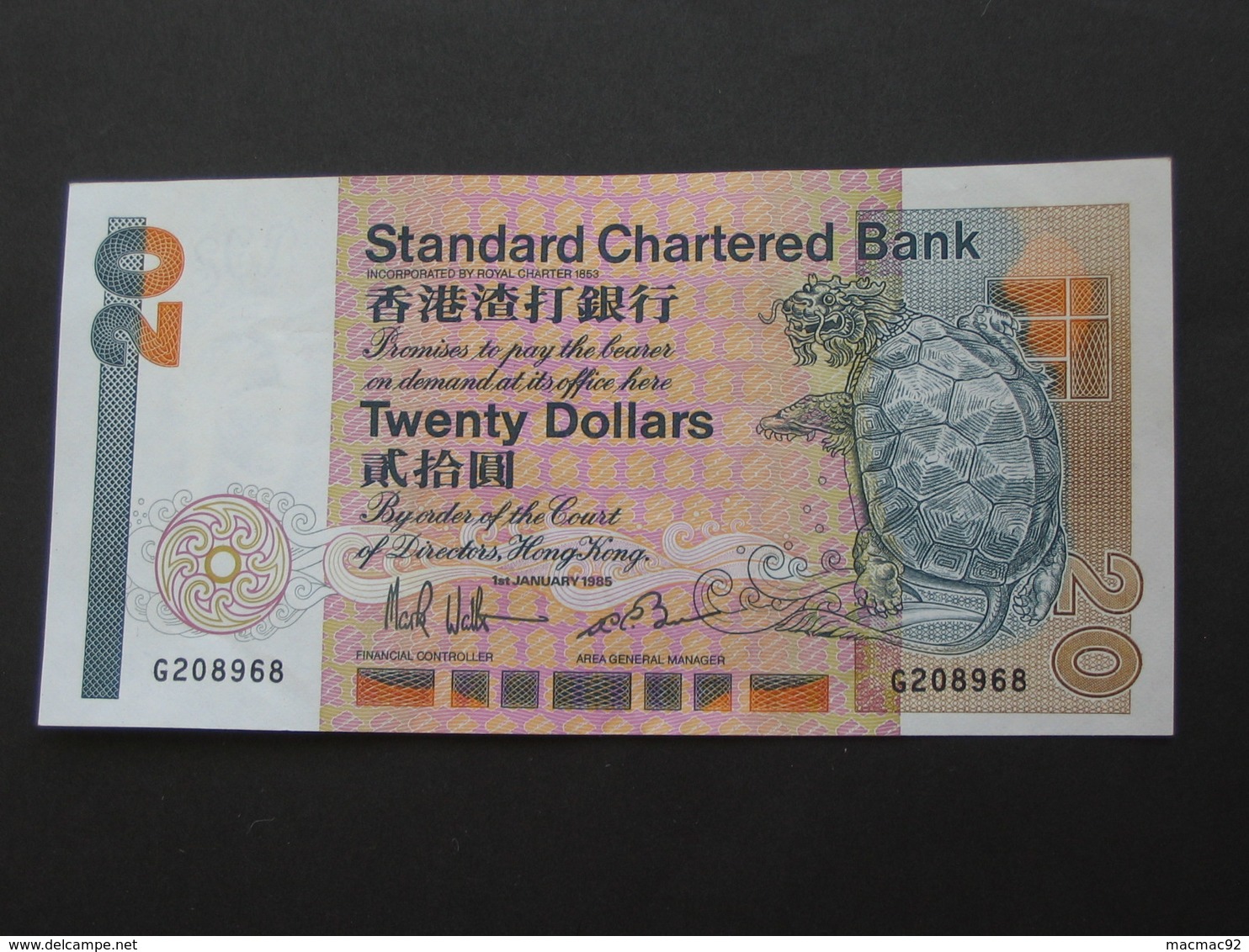 HONG-KONG  Twenty 20 Dollars - Standard Chartered Bank  *****  EN ACHAT IMMEDIAT **** - Hong Kong