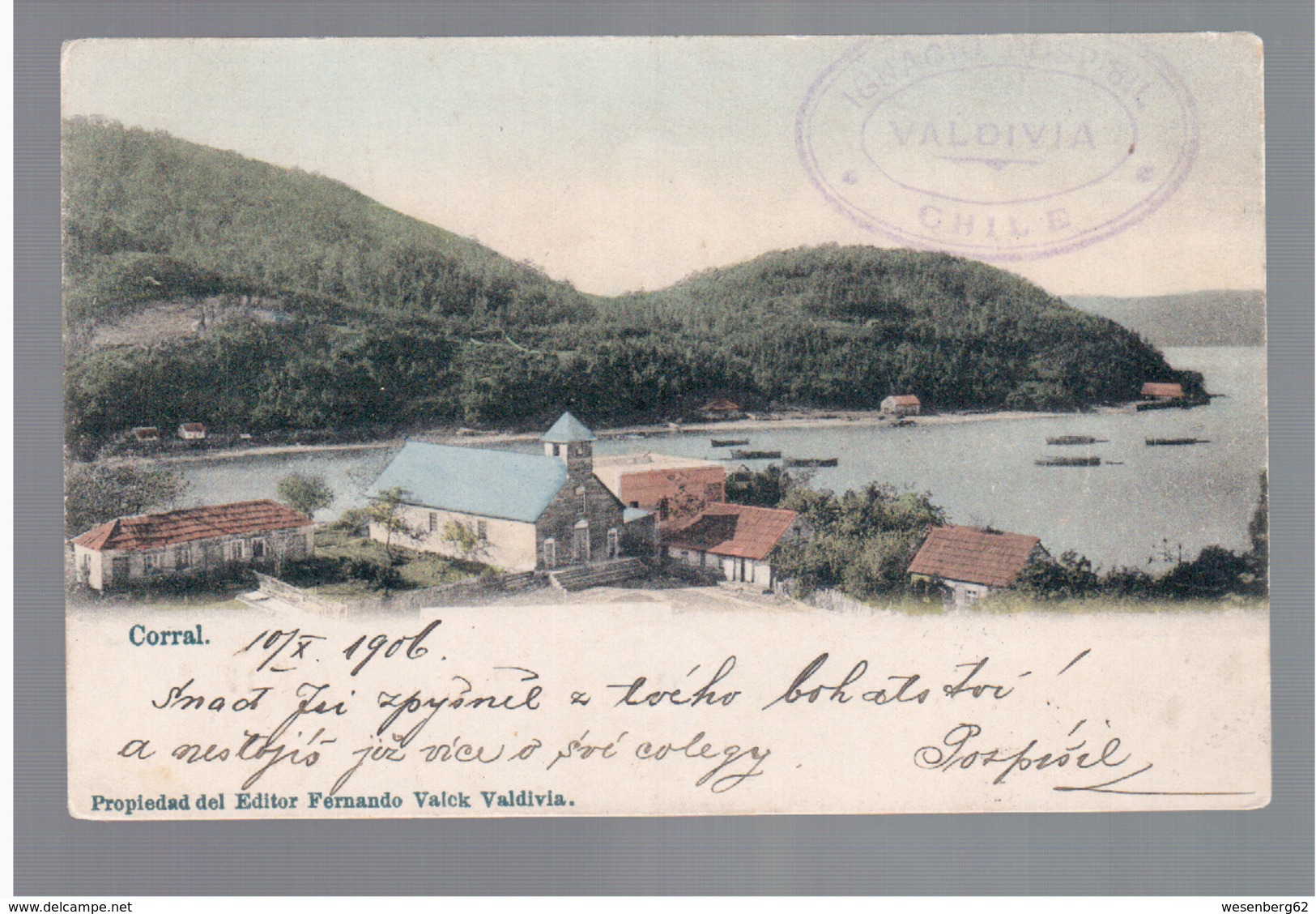 CHILE Corral 1906 OLD POSTCARD 2 Scans - Cile