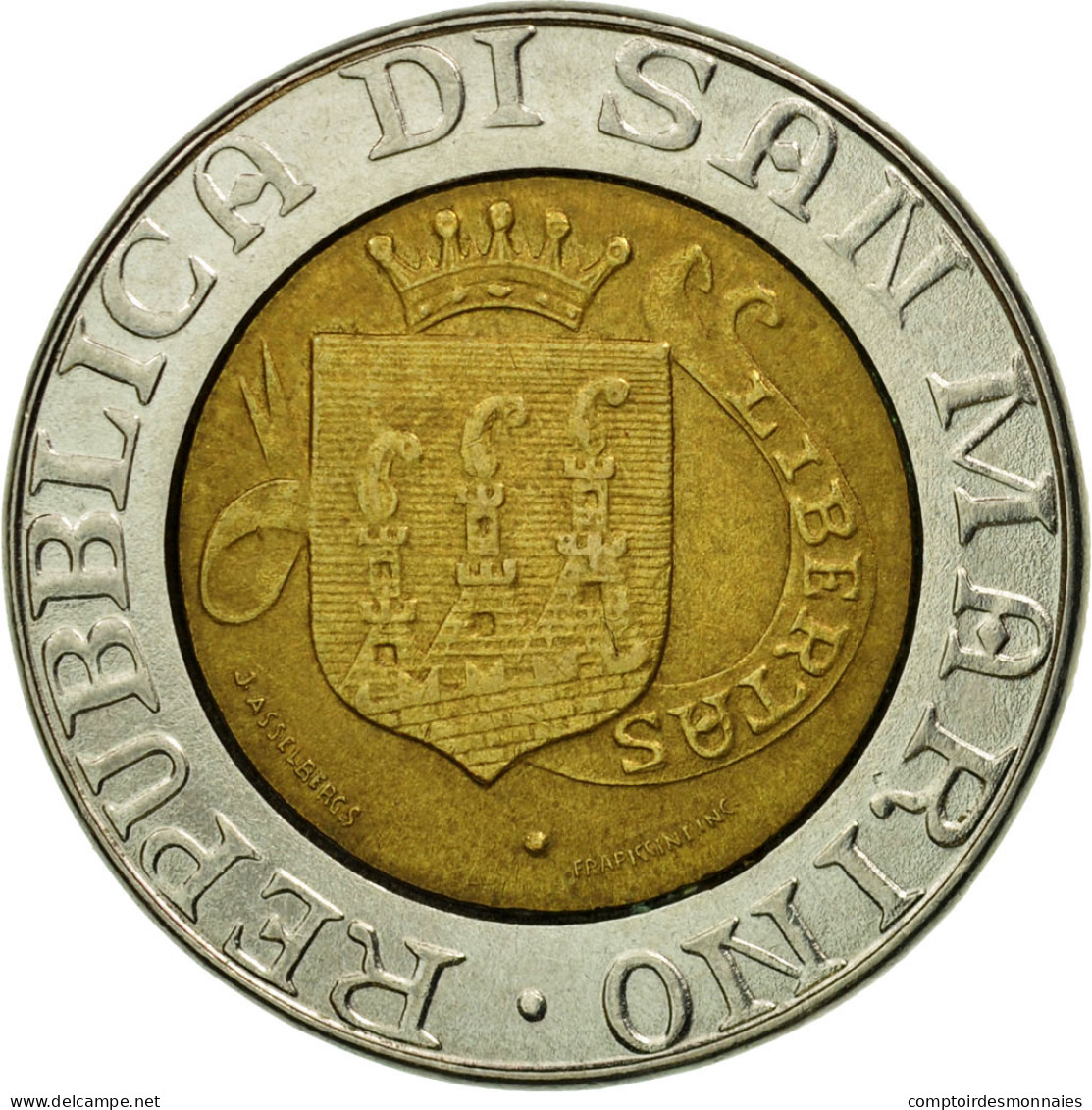 Monnaie, San Marino, 500 Lire, 1989, Rome, TTB, Bi-Metallic, KM:239 - Saint-Marin