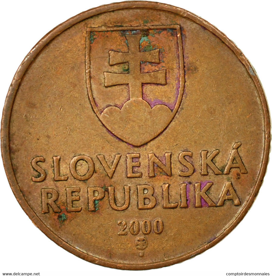 Monnaie, Slovaquie, 50 Halierov, 2000, TB+, Copper Plated Steel, KM:35 - Slovaquie